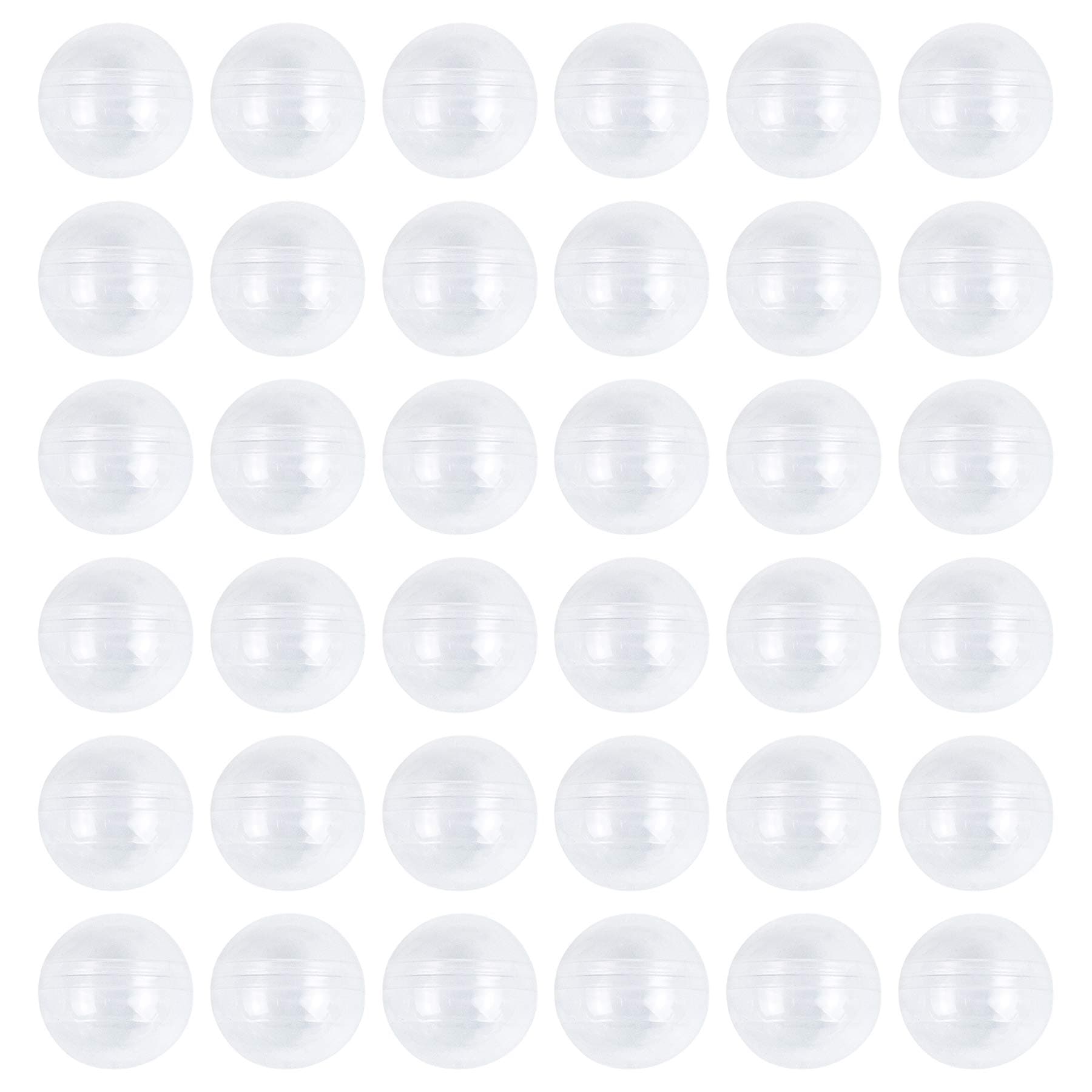 AUEAR, 200 Pack Vending Machine Capsules Small Clear Empty Round Capsules for Gumball Containers Toy Stands Hidden Surprise Treasure Inserts and Party Favors 1.1 Inch