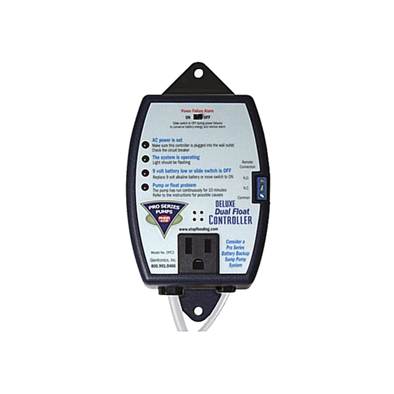 THE BASEMENT WATCHDOG Glentronics, Inc. DFC2 Dual Float Controller, White