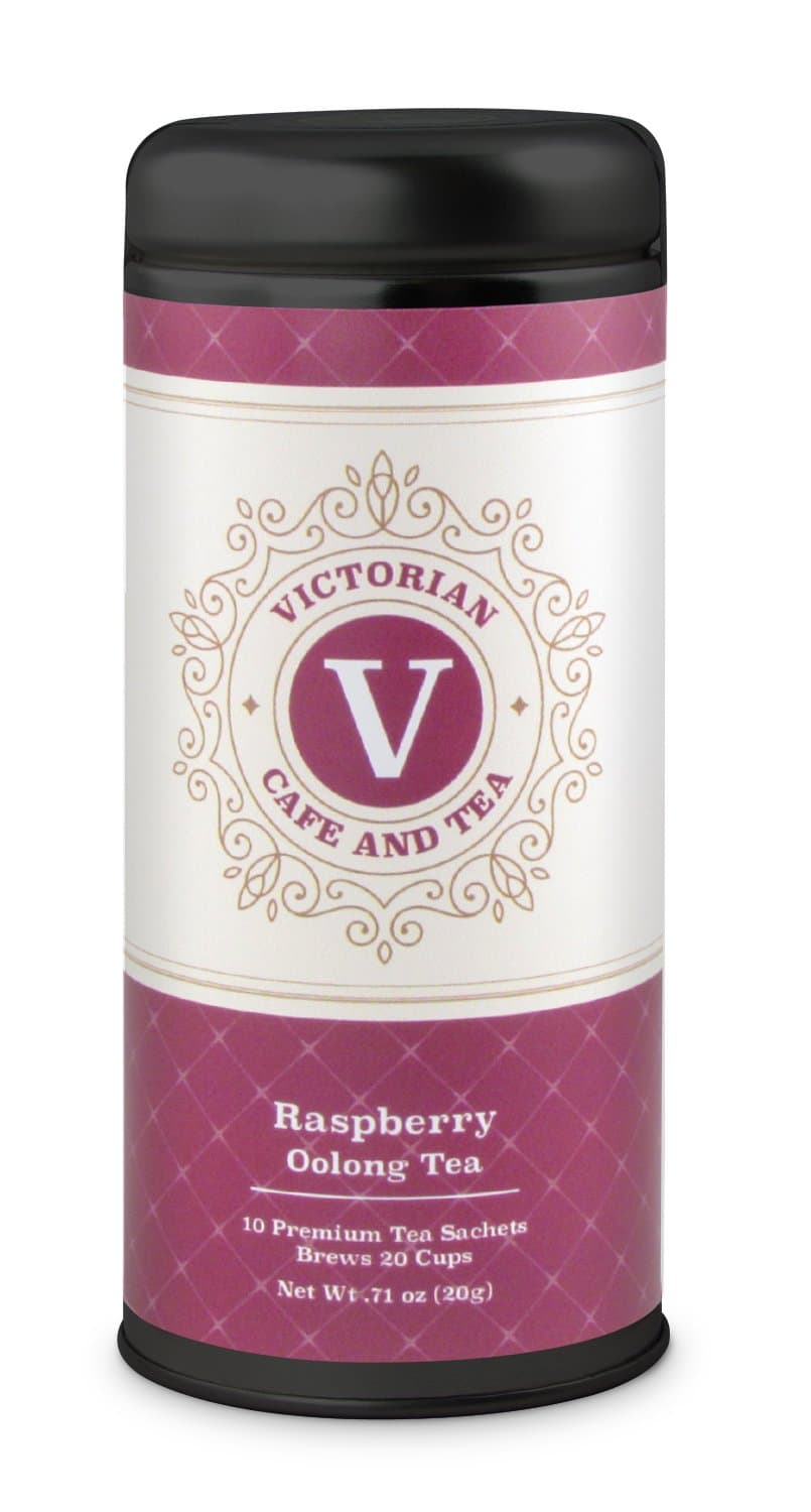 Raspberry Tea - Loose Leaf Oolong Tea - Weight Loss Tea - Premium, Excellent Flavored 10 Tea Sachets - Victorian CafeNTea