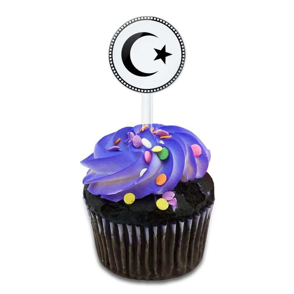 Star Crescent Cake Cupcake Toppers Picks Set