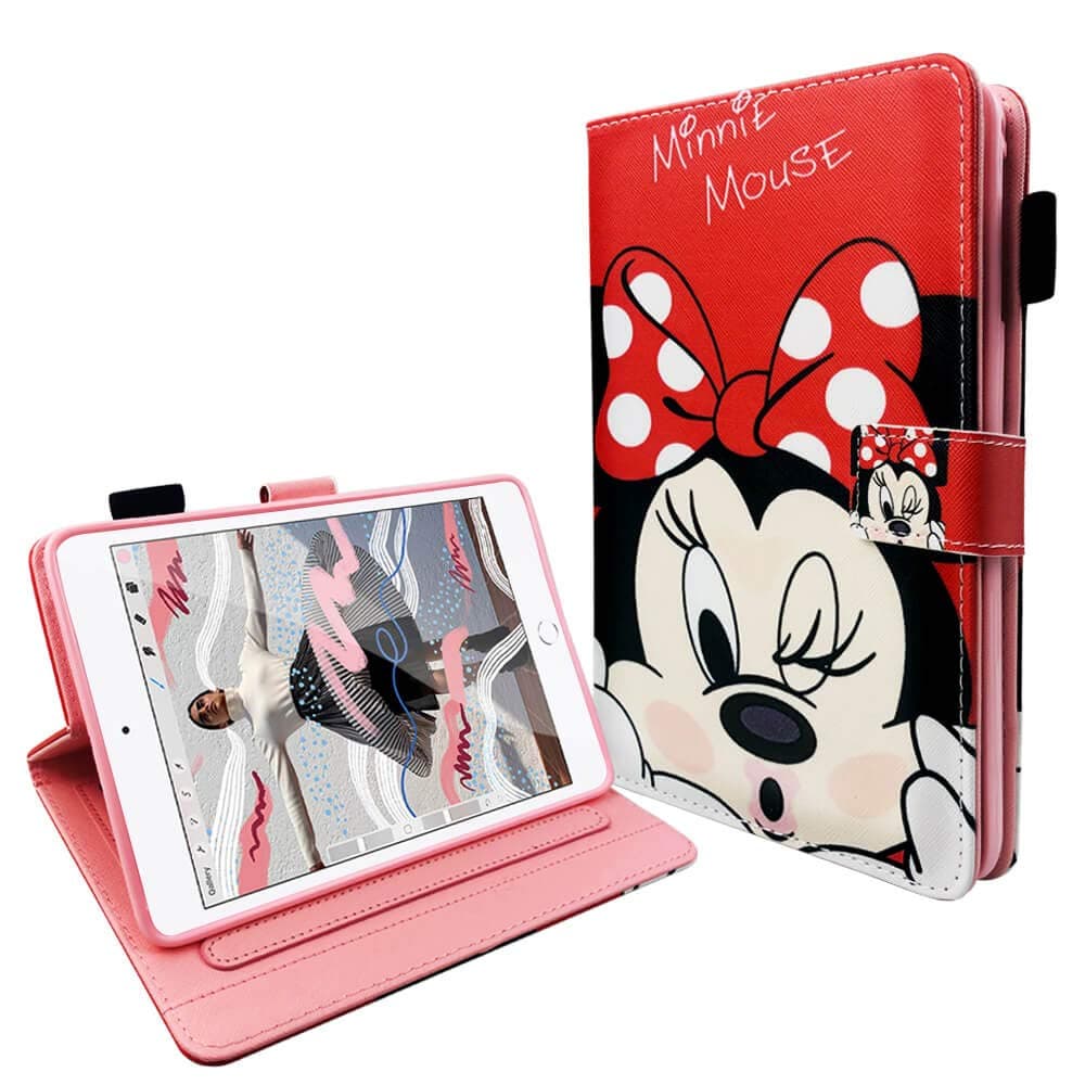 disneymini 2019 iPad Mini 5 Case Protective Folio PU Leather Smart Case with Magnetic Auto Sleep Wake Function for iPad Mini 1 2 3 4 5 (Minnie Mouse)
