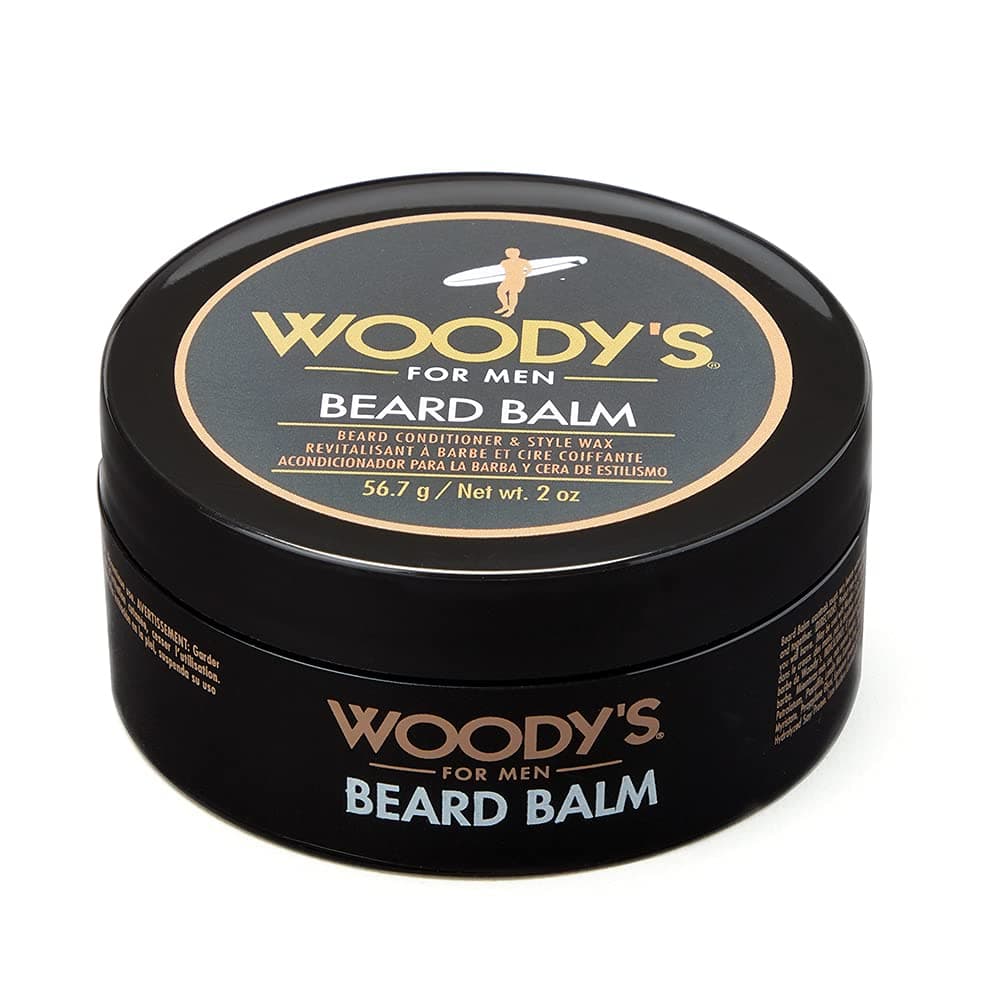 Woody's 2-in-1 Beard Balm for Men – Beard Softener for Men and Style Wax, Conditioner & Moisturizer Natural Beeswax, 2 oz