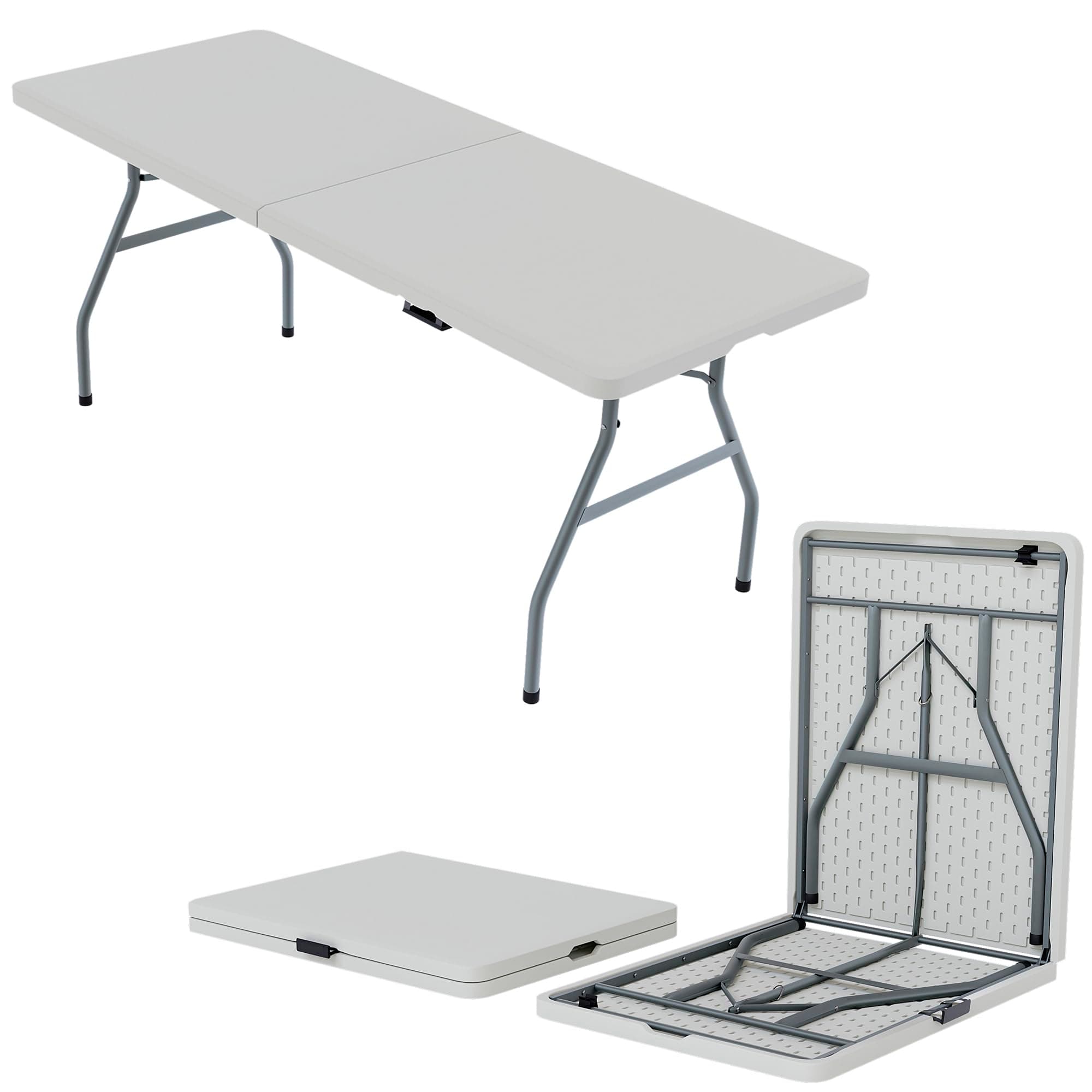 Home Vida Folding Table Heavy Duty Extra Strength Camping Buffet Wedding Market Garden Party Car Boot Stall Picnic Trestle Indoor Outdoor Foldaway