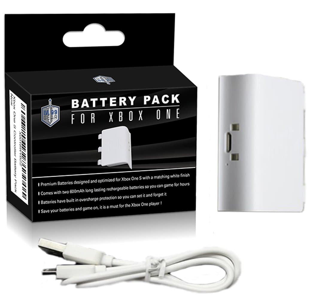 Xbox One S White Controller Battery Pack - Supercharged Charge & Play Kit