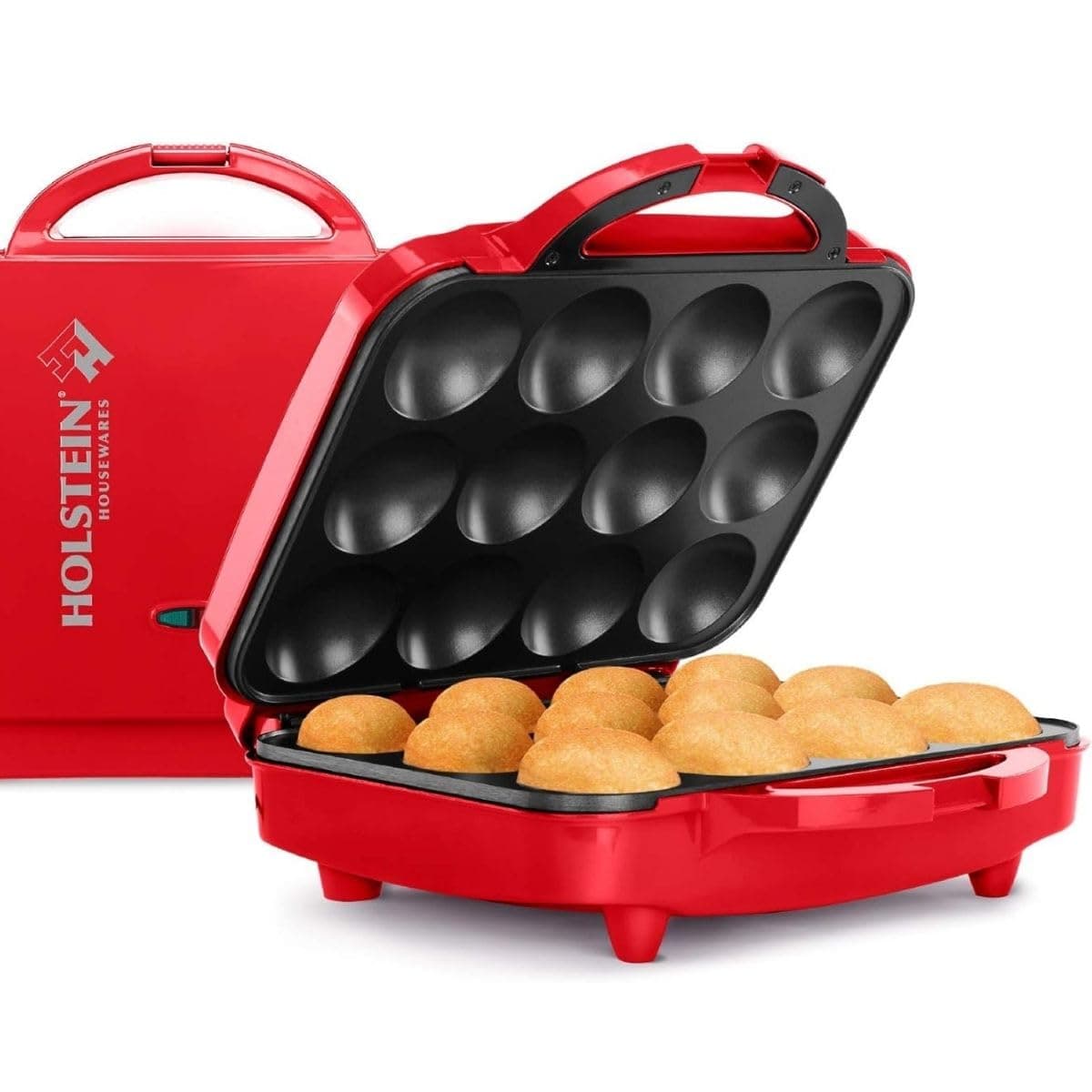 Non-Stick 12-Count Electric Cupcake Maker Machine, Red