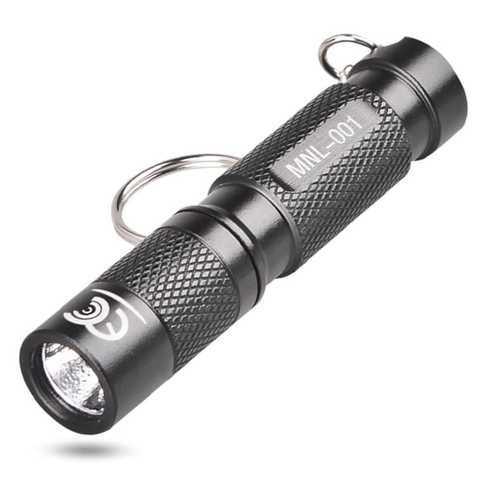 MCCC Mini LED Keychain Flashlight Ultra Bright Key Ring Torch Light 80 LM 1XAAA Battery Included for Home and Outdoor Activities Gift Giving (Black)