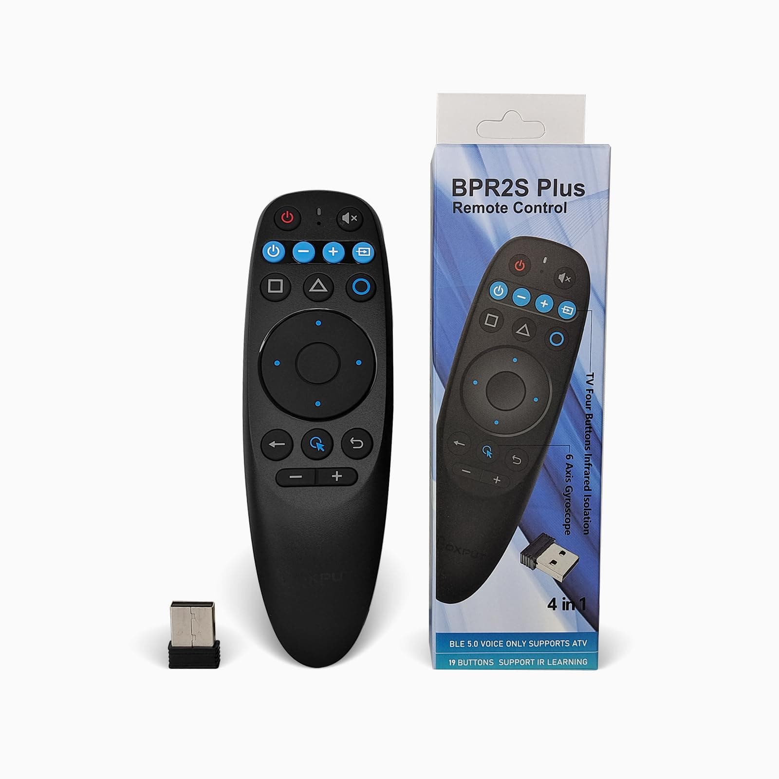 BPR2S Plus Air Mouse Remote Control Bluetooth Voice Remote Pro 2023 IR Learning Universal Remote with 6 Axis Gyroscope 2.4G Wireless Control for PC Smart TV Android TV Box HTPC Laptop Projector