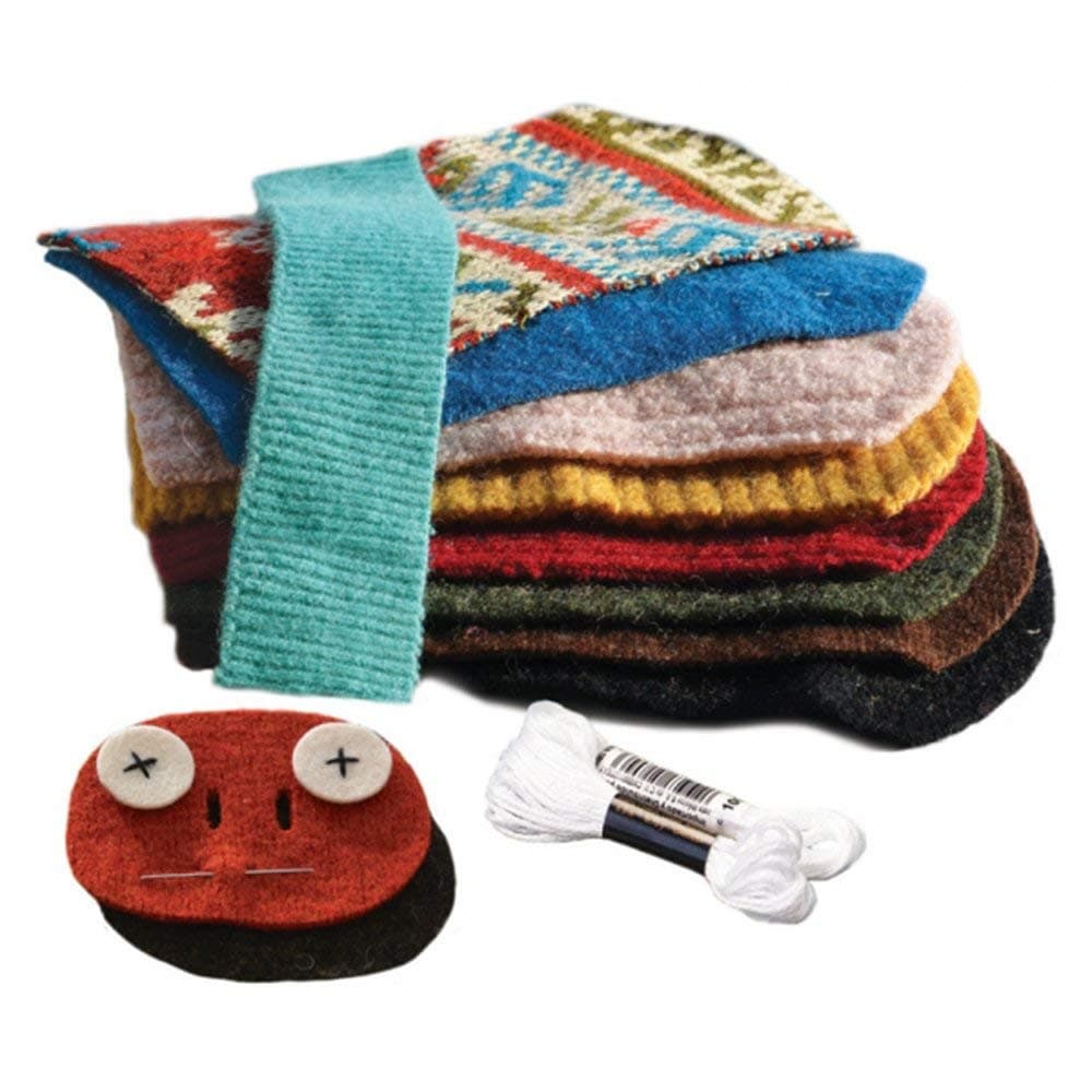 Cate & Levi - Hand Puppet Making Kit - Premium Reclaimed Wool - Machine Washable (Giraffe)