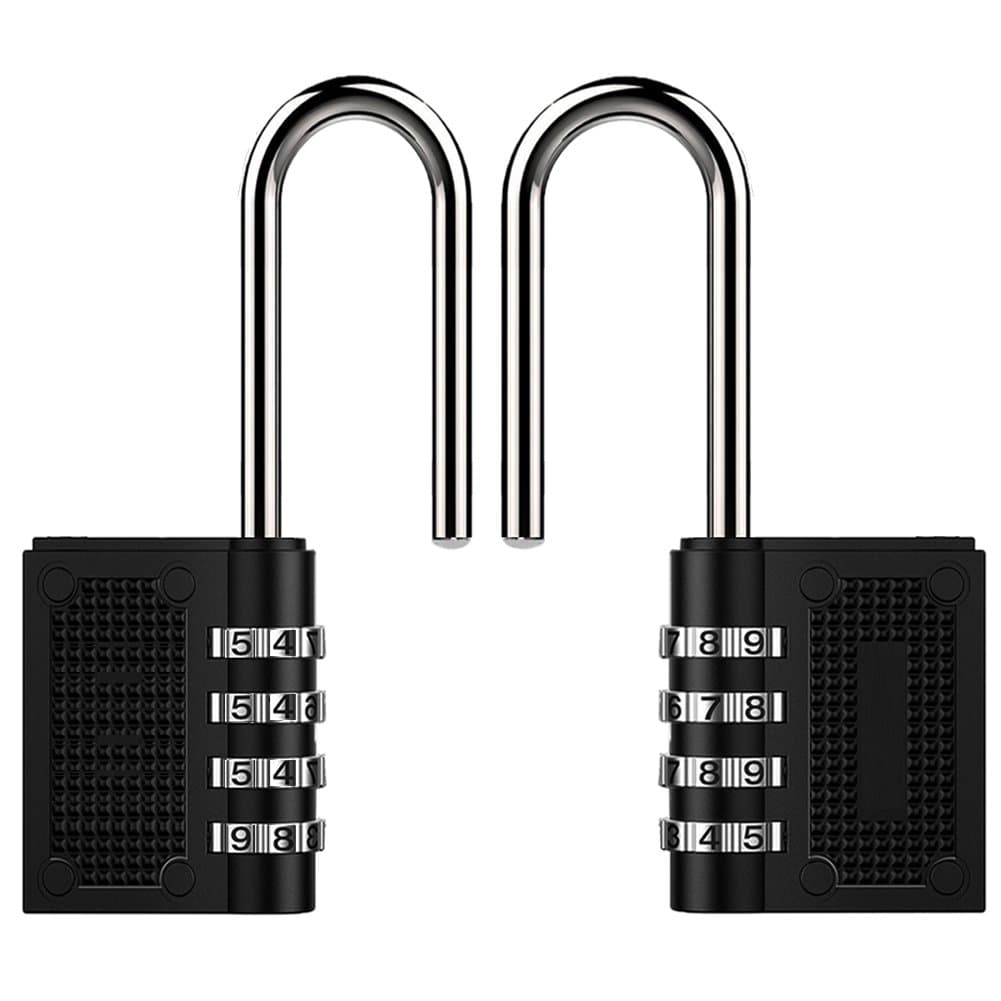 HAOYUNTE Long Shackle Padlocks - 4 Digit Combination Lock, Fully Combination Padlock for School, Home, Office, Storage Lockers, Gym Lockers, Case, Drawers, Cabinets, Toolboxes, Fence(2 Pack)
