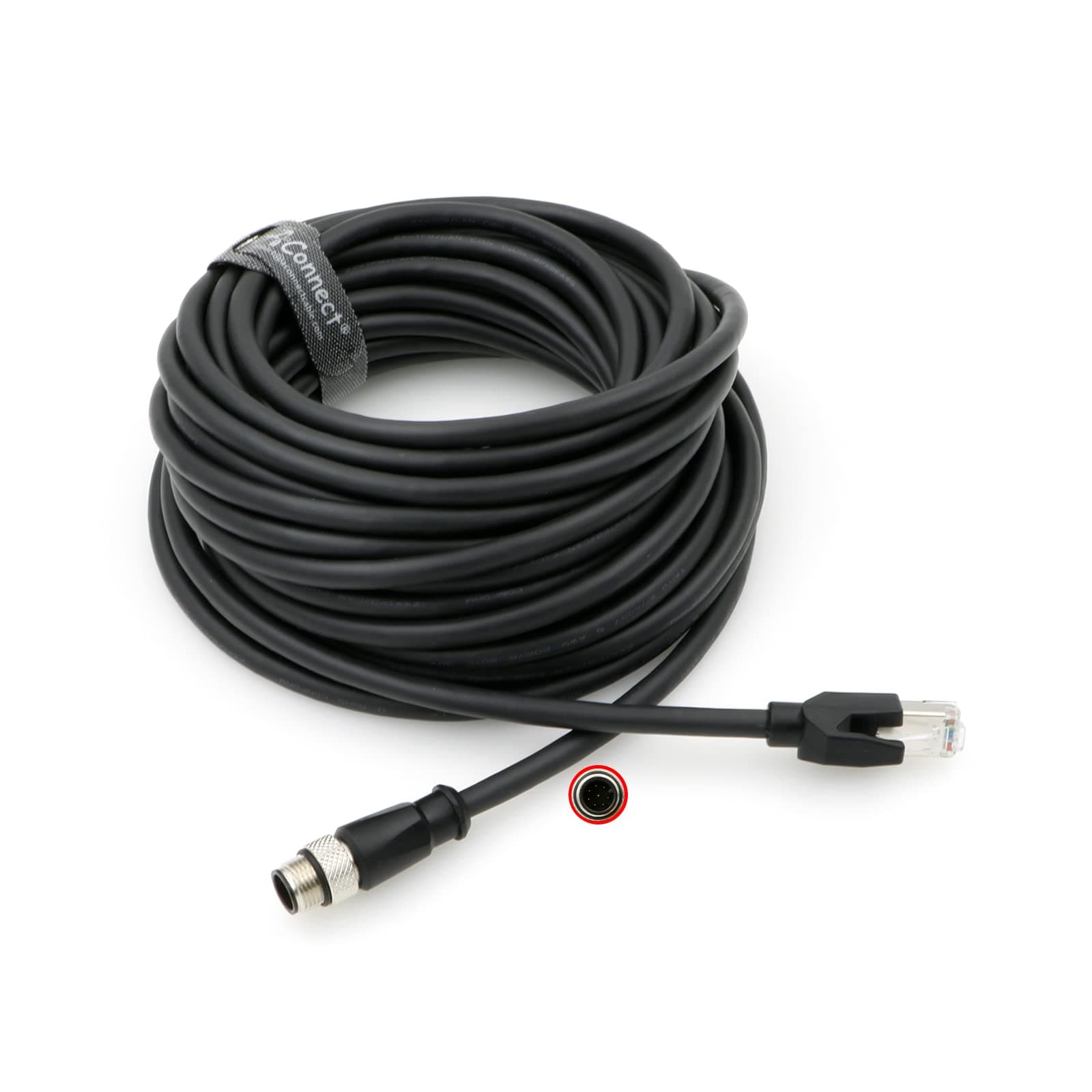 AConnect M12-A-Code-RJ45-Ethernet-Cable for Cognex DM300 M12 8-Pin A-Code Male to RJ45 for Industrial Camera 33FT/10M