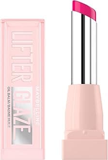 Maybelline New York Lifter Glaze High Shine Lip Oil Balm, Sheer Pink Plumping Gloss with Hyaluronic Acid, Non-Sticky 24HR Hydrating Lip Treatment, Shade: Rose Bite