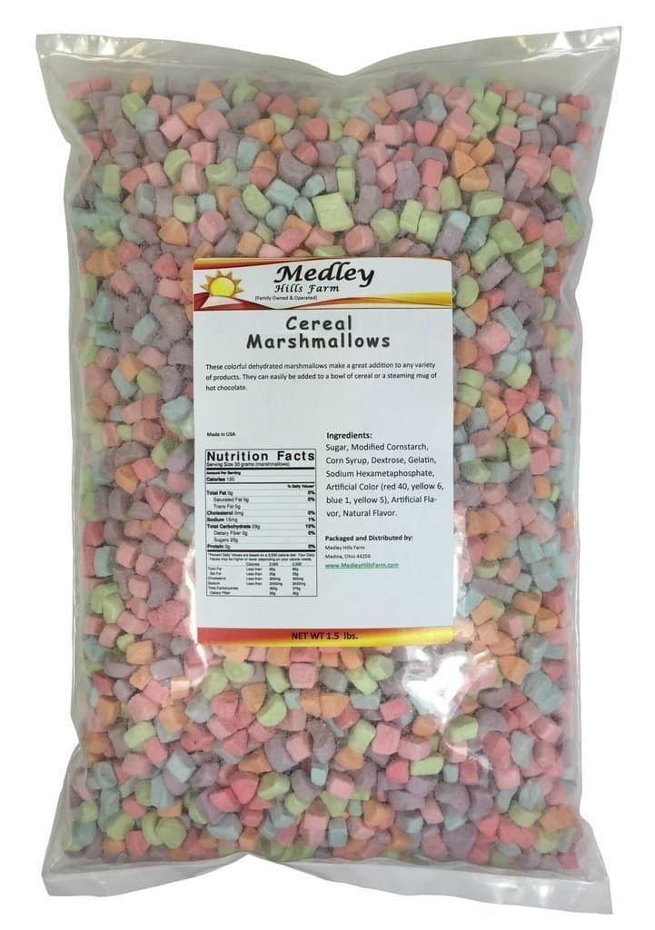 Assorted Dehydrated Marshmallow Bits Cereal Charms Marshmallows 1.5 lbs by Medley Hills Farm