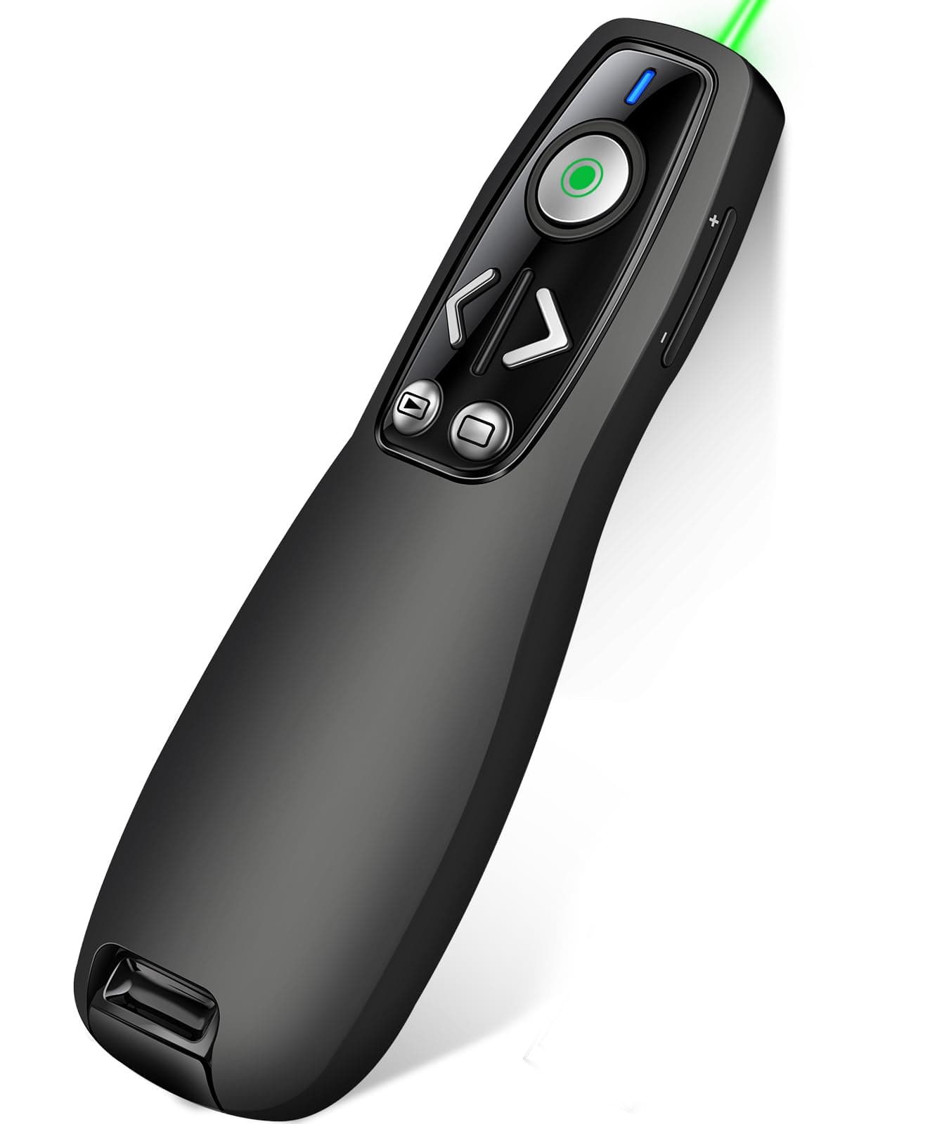 3-in-1 USB Type C Presentation Clicker Wireless Presenter Remote with Green Light for PowerPoint, Powerpoint Clicker with Volume Control PowerPoint Slide Advancer for Mac, Computer, Laptop