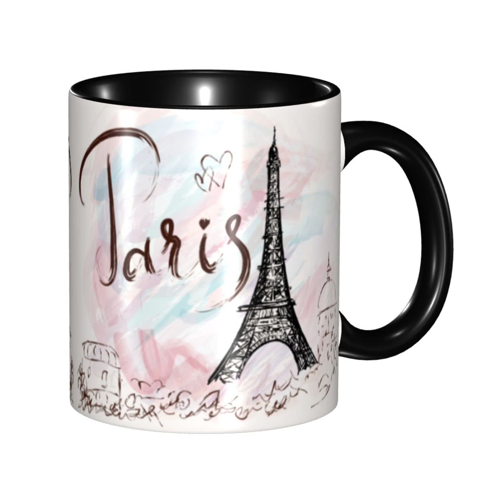 Paris Eiffel Tower Coffee Mug 11oz Ceramic Tea Cup Kitchen Decor Microwave Safe for Office and Home Novelty Christmas Gifts for Women Men