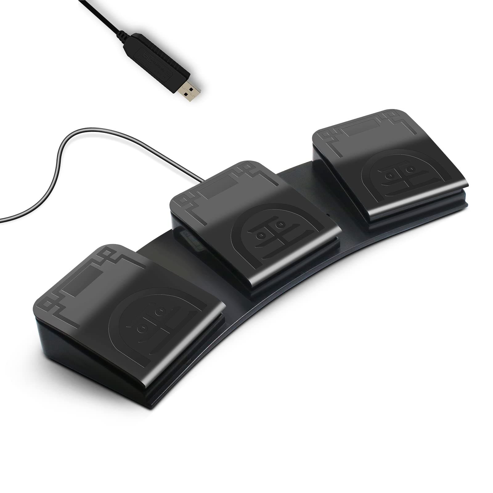 USB Foot Switch Triple 3 Pedal Video Game Customized PC Keyboard Multimedia Key for PC Computer ((US Stock) Photoelectric Switch)