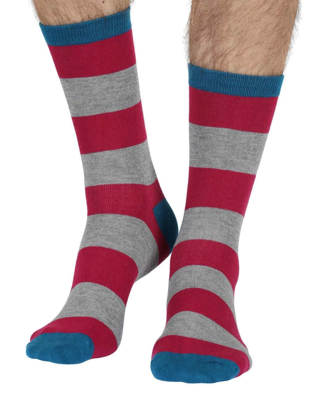 Fat Harry men's super-soft bamboo crew socks in ruby | Exclusive by Braintree
