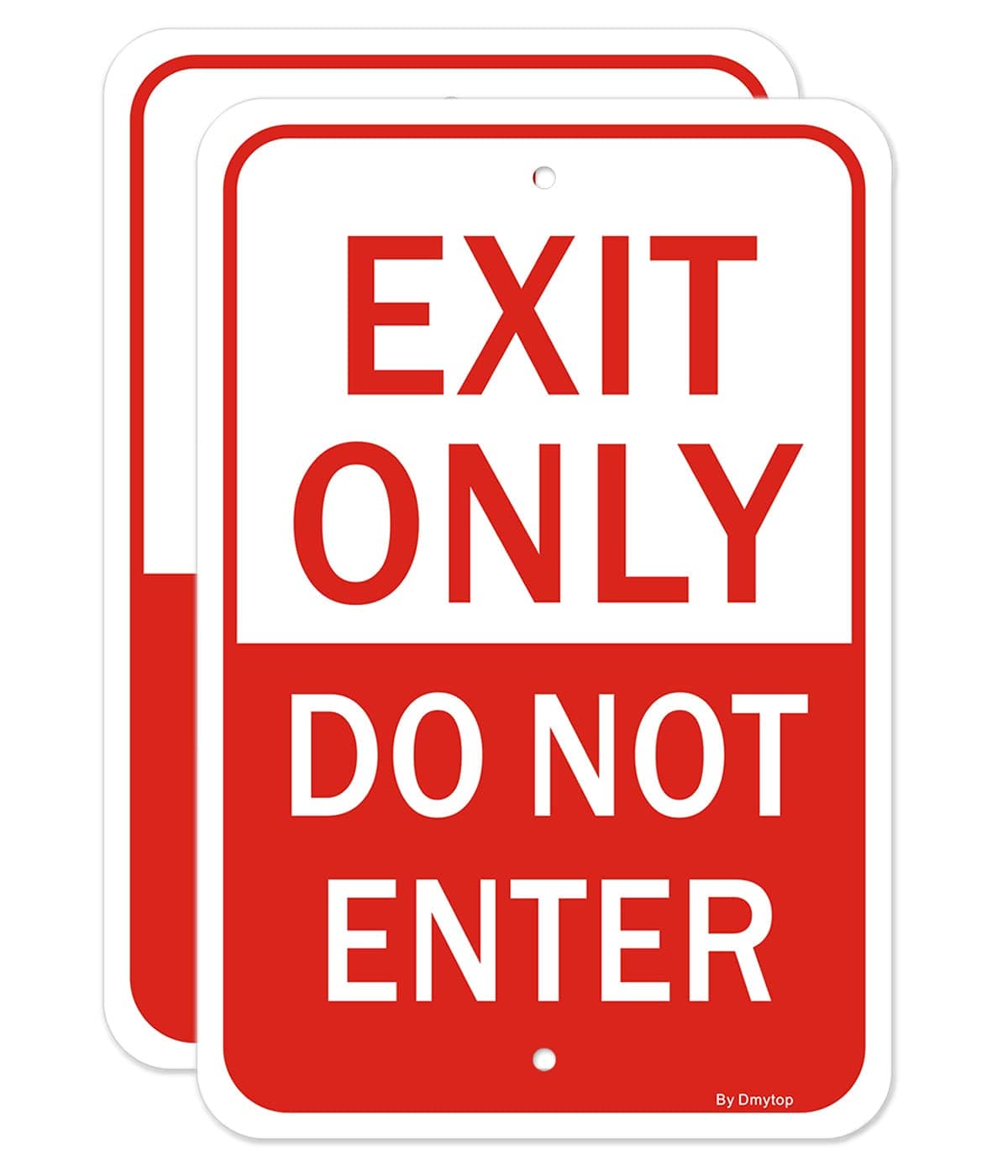 Exit Only Sign, Do Not Enter Sign, 2 Pack 12" x 18" Reflective Rust-Free Aluminum, Easy Mounting, UV Protected, for House Offices Warehouses Buildings
