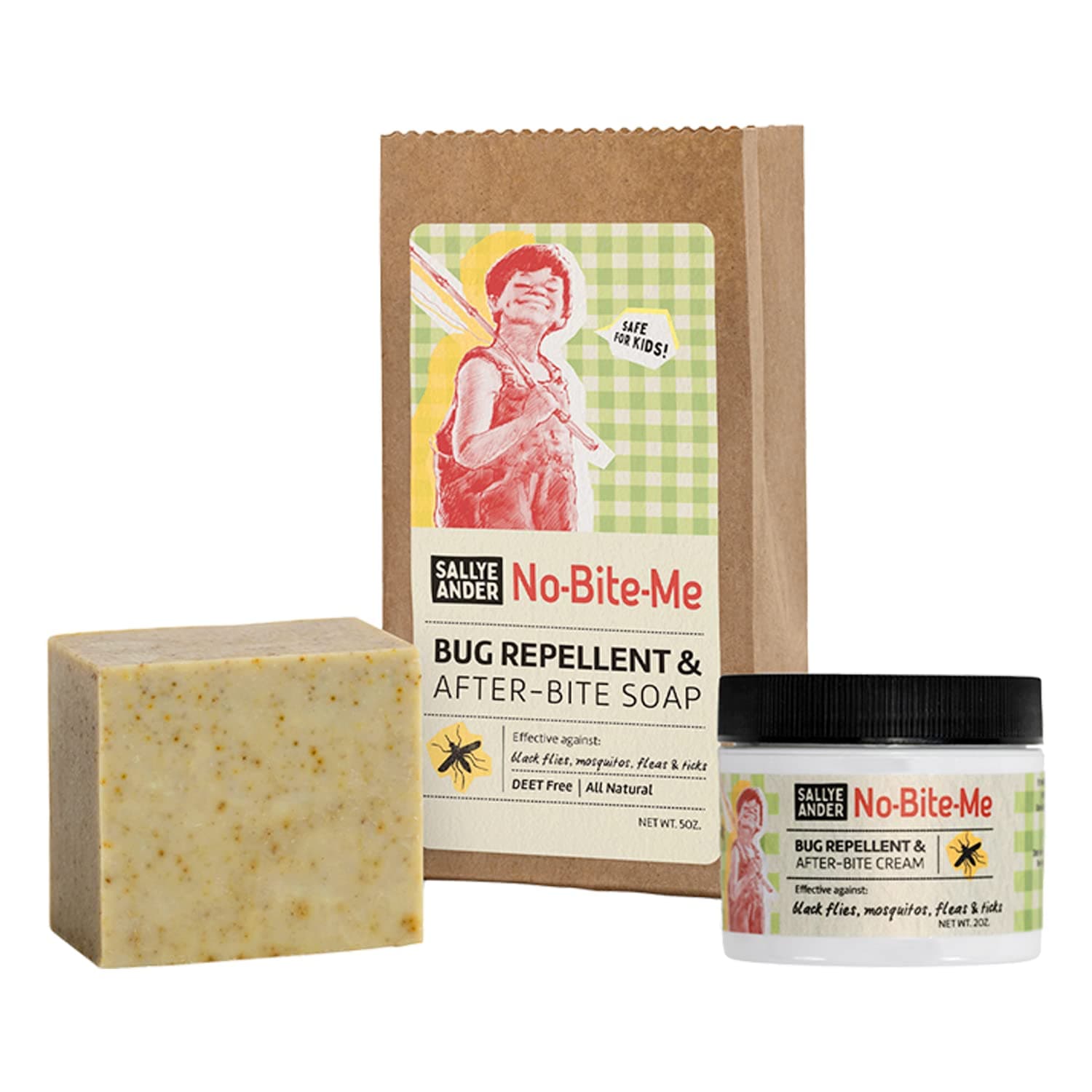 Natural Mosquito Repellent Cream & Soap Set - DEET-Free Bug Repellent for Kids & Adults - Insect Repellent Lotion + Bug Soap with Essential Oils - Tick & Flea Repellent for Humans - Made in USA