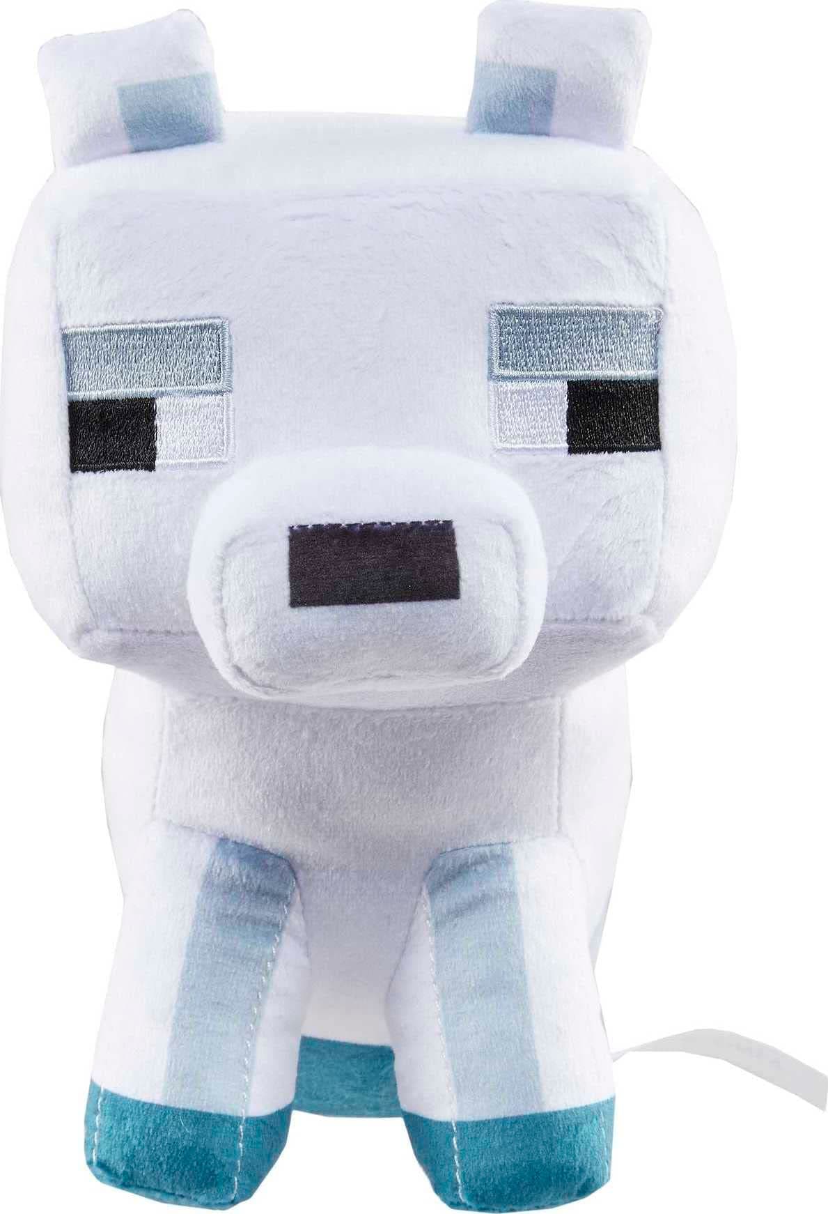 Minecraft Basic Arctic Fox Plush, Video-Game Character Soft Doll, Collectible Toy Gift for Ages 3 Years & Older