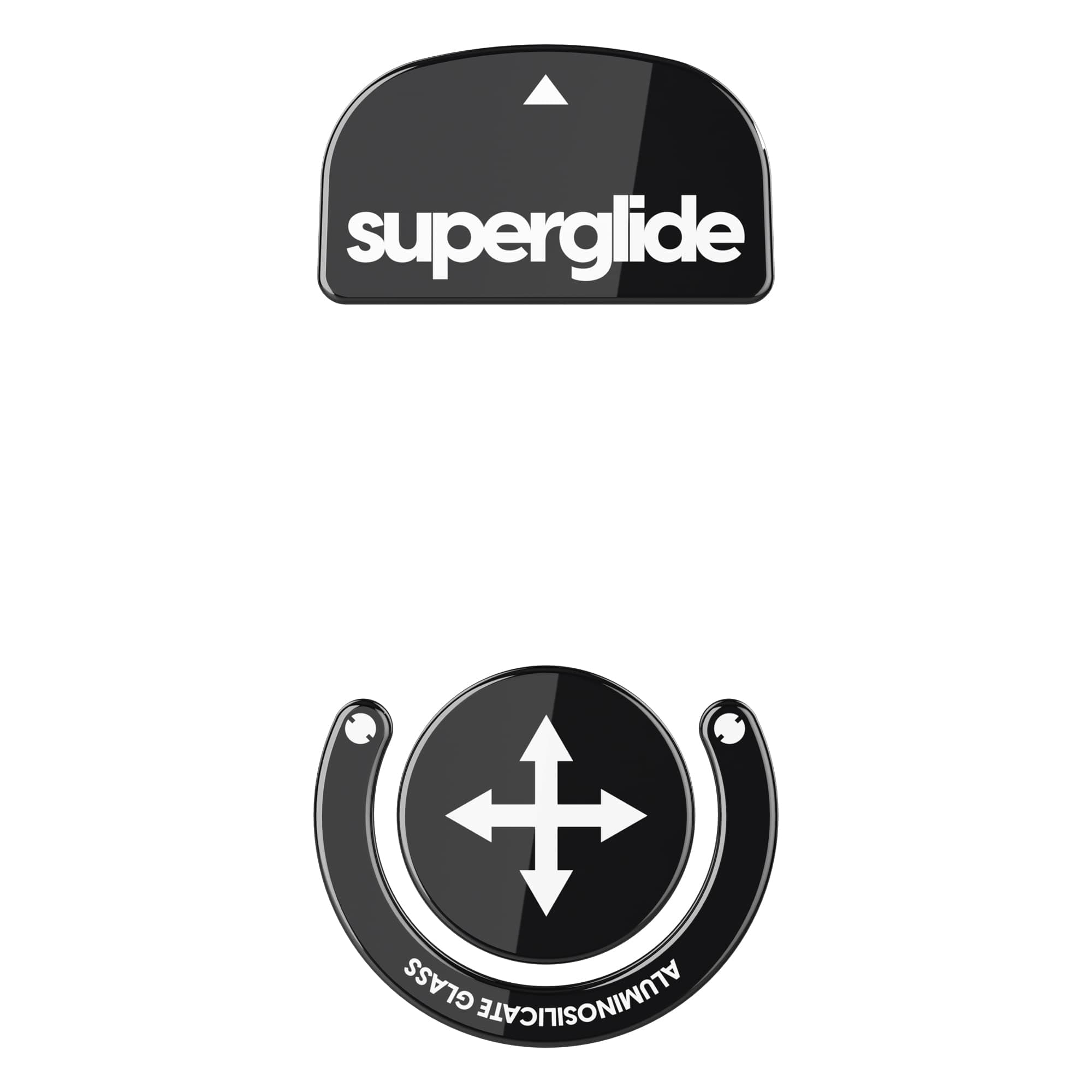 Superglide(Type S) Mouse Sole for Logicool Gpro X Superlight Mouse Feet [ Tempered Glass Material Round Edge Finish Heavy Duty Ultra Low Friction Super Smooth ] - Black