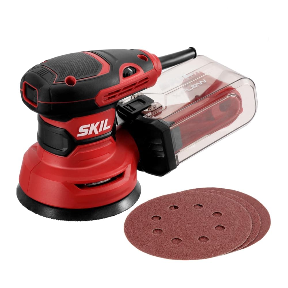 5” Random Orbital Sander, Includes 3pcs Sanding Papers and Dust Box - SR211601