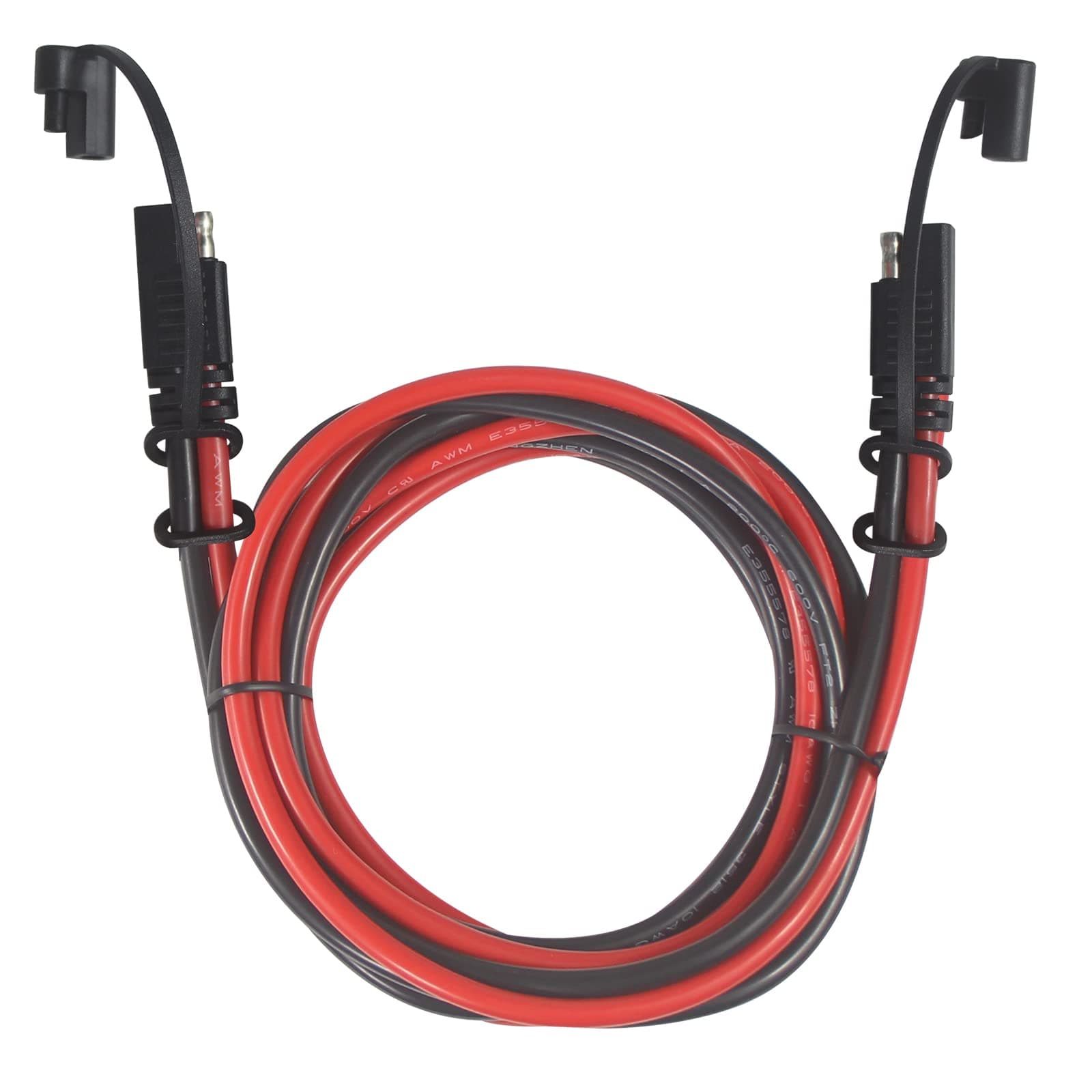 KUNCAN SAE Power Extension Cable, 3FT 10AWG Thick Wire - Heavy Duty DC Connector with Dust Cap for Vehicles & Solar Panels