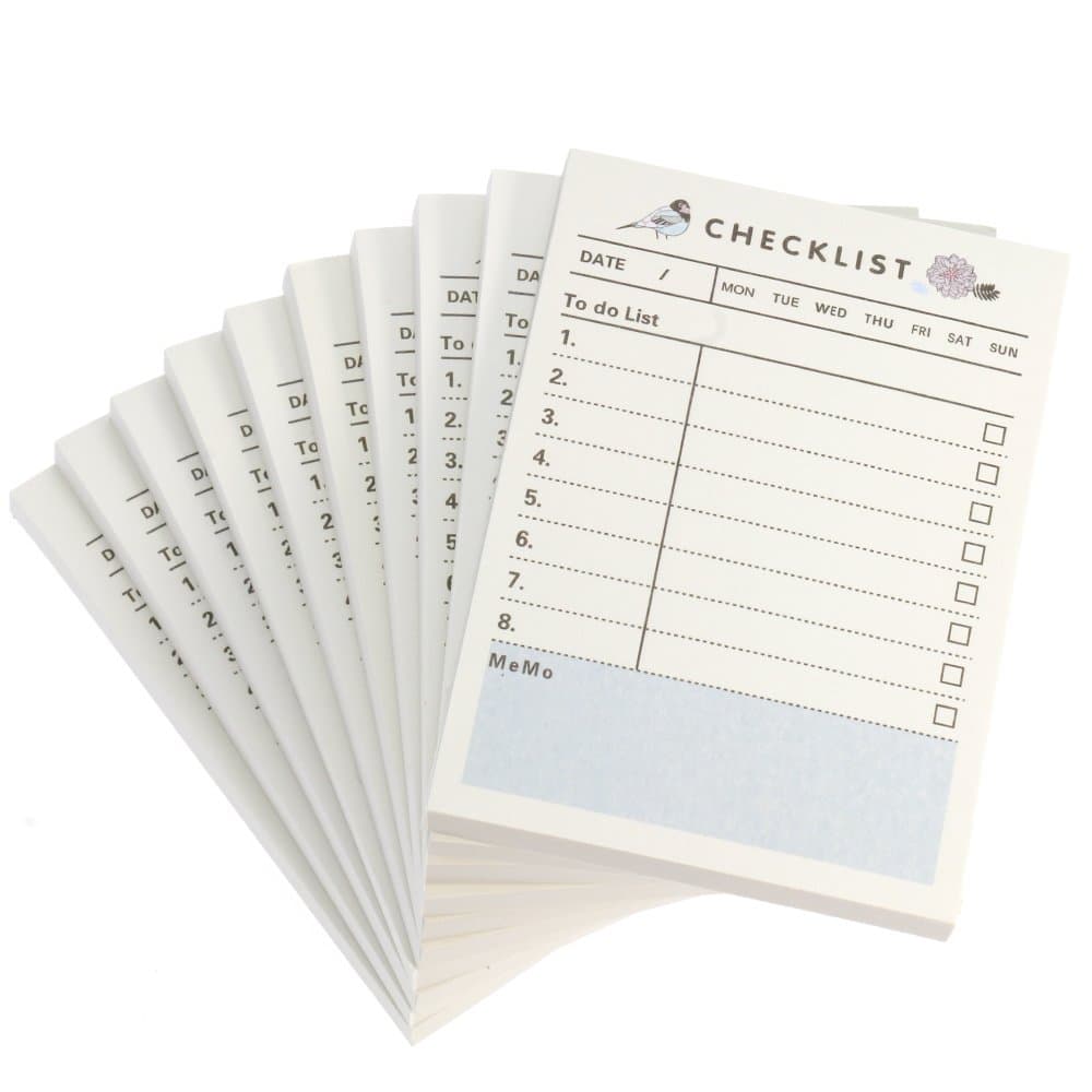 Small to Do List Sticky Notes and Planner with Checklist Sticky Notes Bulk 4"x2.8" 60 Sheet Set of 10