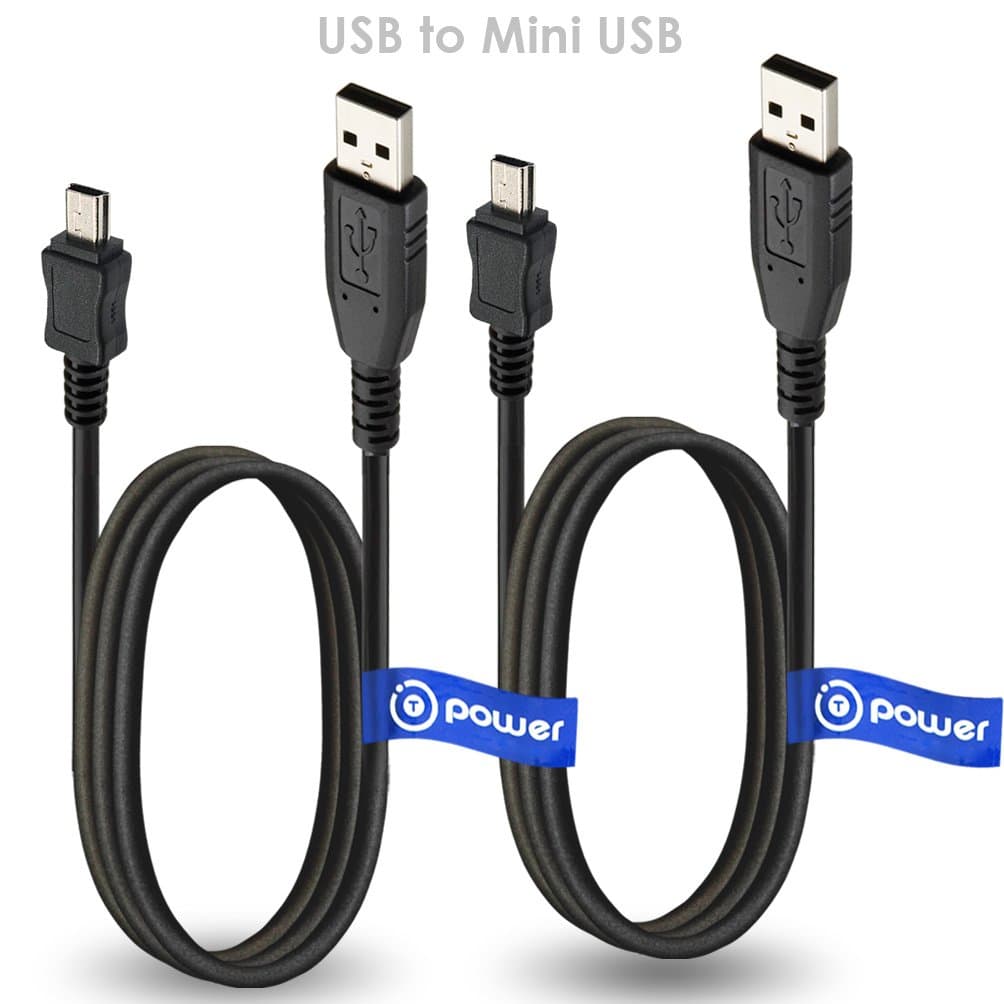T POWER 2 x pcs USB Cable for for Garmin GPS Nuvi Approach,Astro,Colorado,Dakota,dezli,Trex Vista,eTrex,GPSMAP,Montana, USB Charge Cable Power Supply Cord Plug Spare