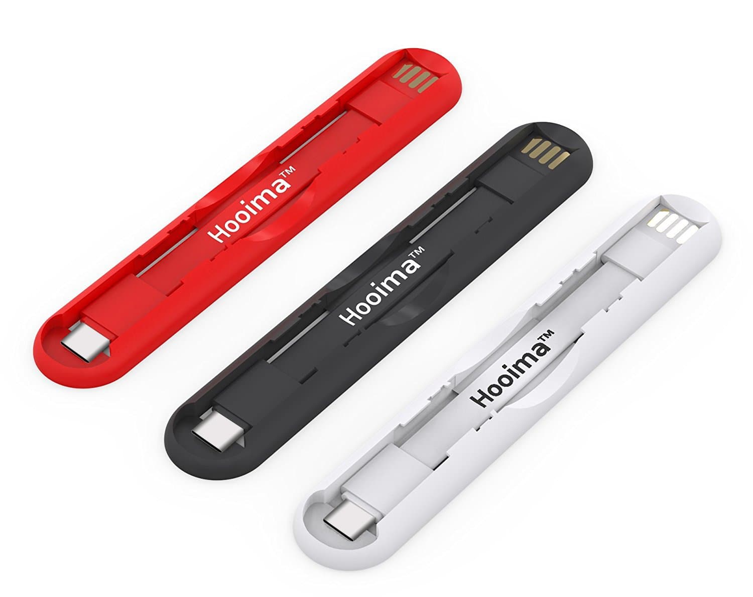 Short Cable USB C with a Strong Self-Adhesive Holder That Easily Mount to Any Flat Surface - Doubles as Cellphone Grip – Fast Charging Cable for Any Android Devices with USBC - Pack of 3