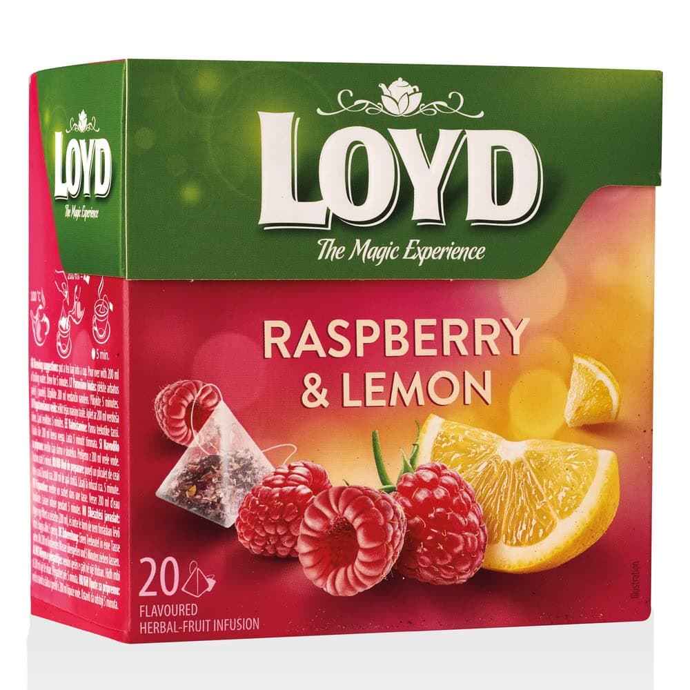 Loyd Raspberry and Lemon Fruit Tea The Magic Experience Box of 20 Tea Bags