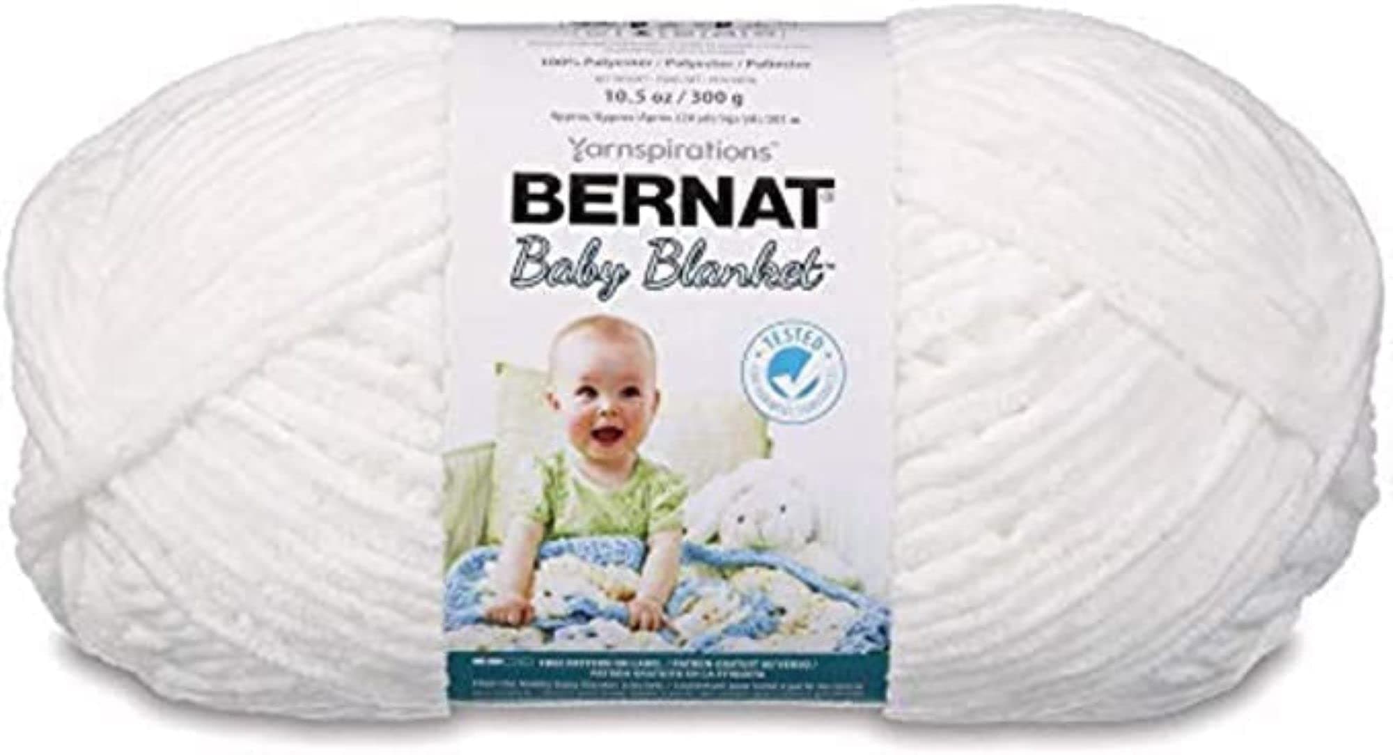 BABY BLANKET BB White Yarn - 1 Pack of 10.5oz/300g - Polyester - #6 Super Bulky - 220 Yards - Knitting/Crochet
