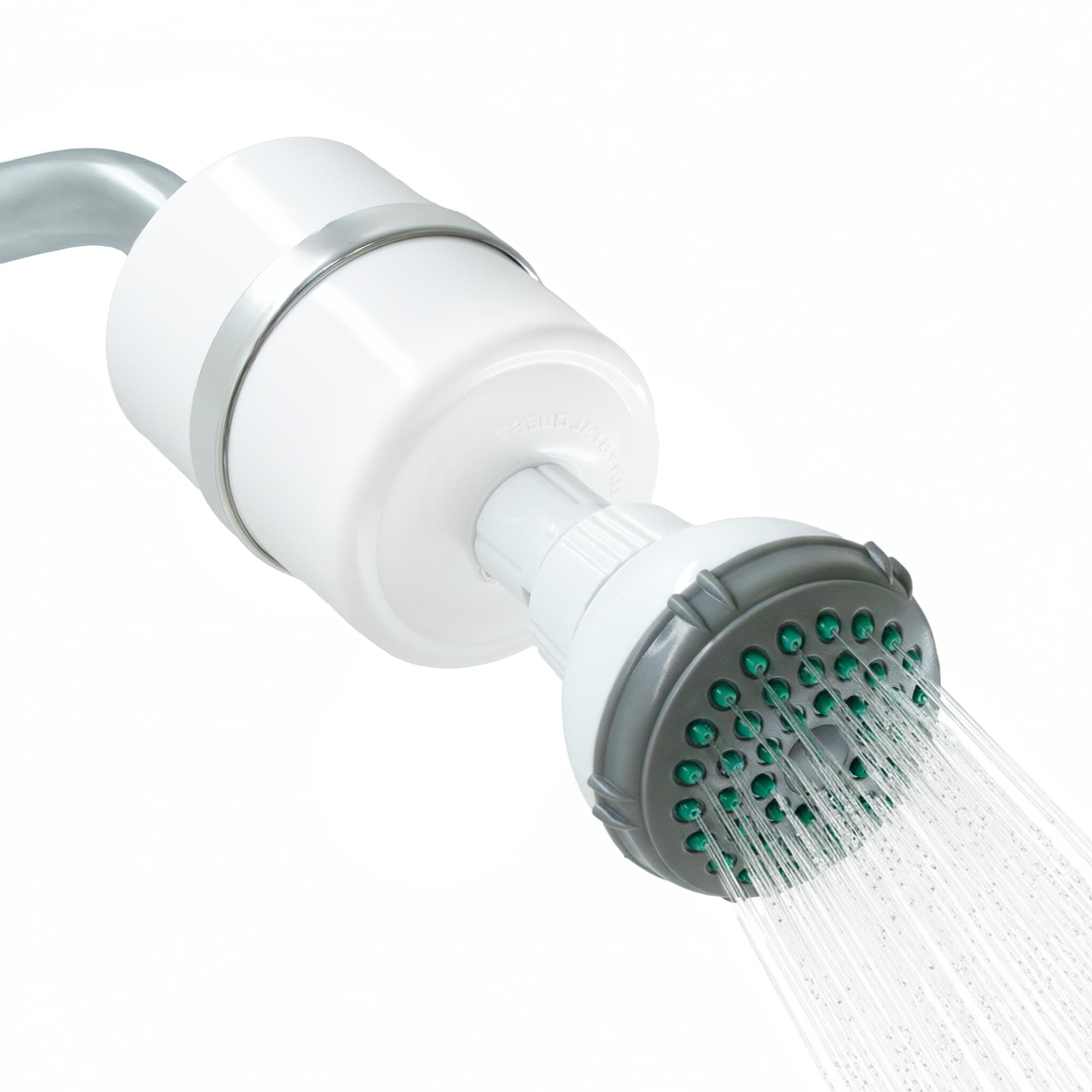 Crystal Quest Shower Filter with Shower Head - White - Advanced Multi Stage Filtration for Cleaner Water - Removes Chlorine, Heavy Metals - Promotes Healthier Skin, Softer Hair - Long-Lasting