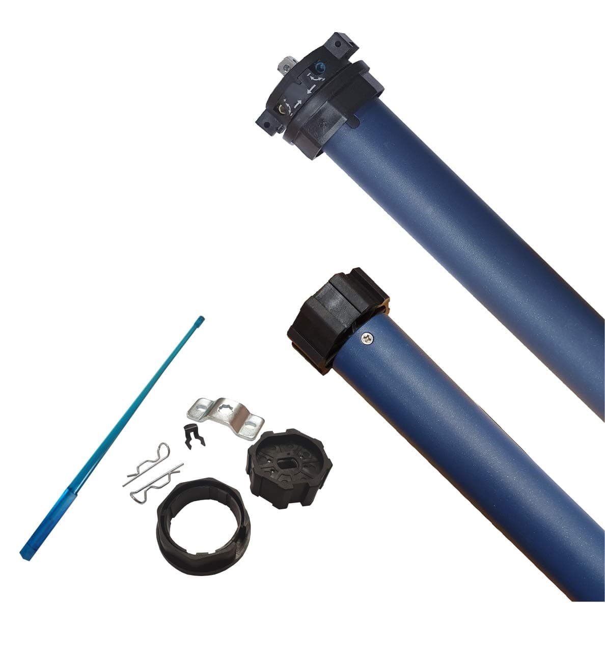 Heicko Roller Shutter Motor, 10 Nm, 23 kg Pulling Force, Limit Switch Operation, Blue, For 60 mm 8-Sided Roller Shutter Shafts