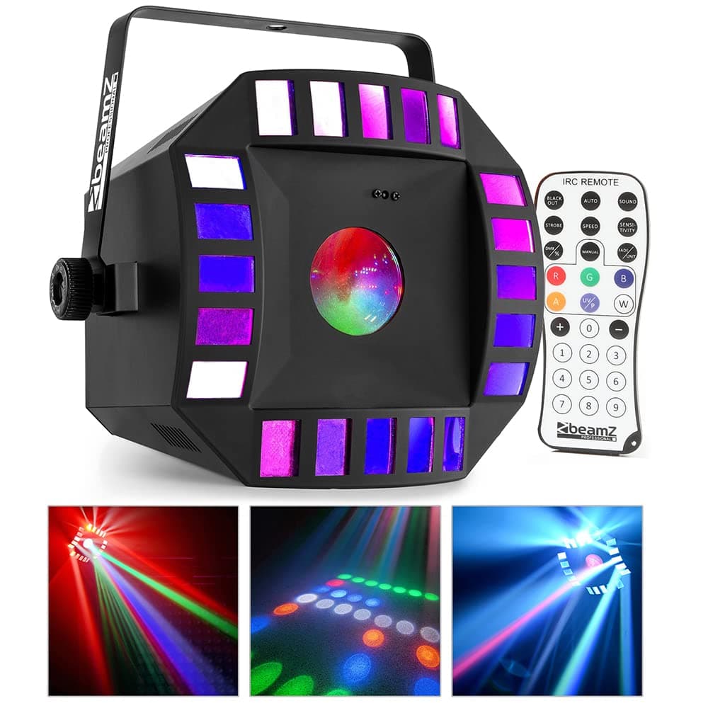 LED Multi Beam DJ Light Derby Effect Disco Party Lighting Beamz Cub4 RGBW DMX
