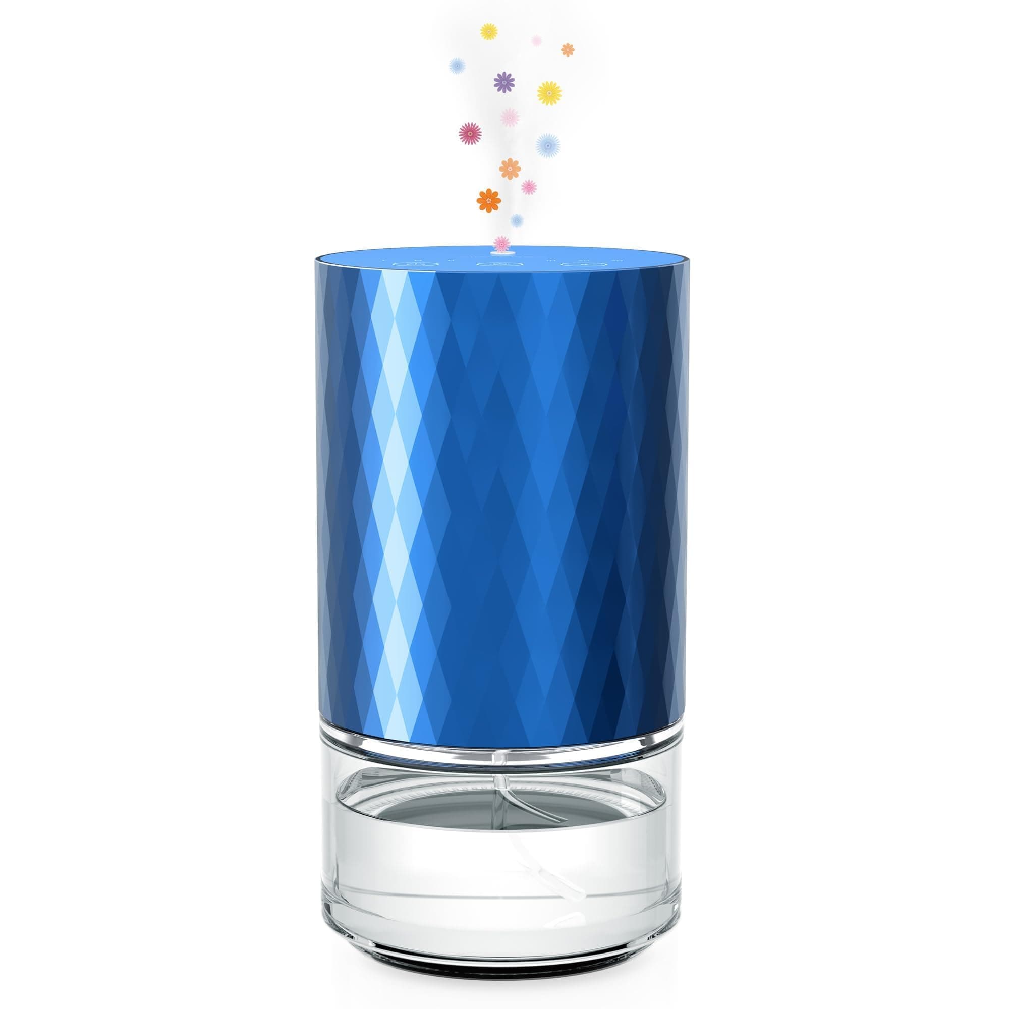 Waterless Diffuser Essential Oil 100mL Capacity Scent Air Machine for Home Aromatherapy Nebulizer Premium Metal Battery Operated 3 Mist Settings Timers Color Light AN3 Blue