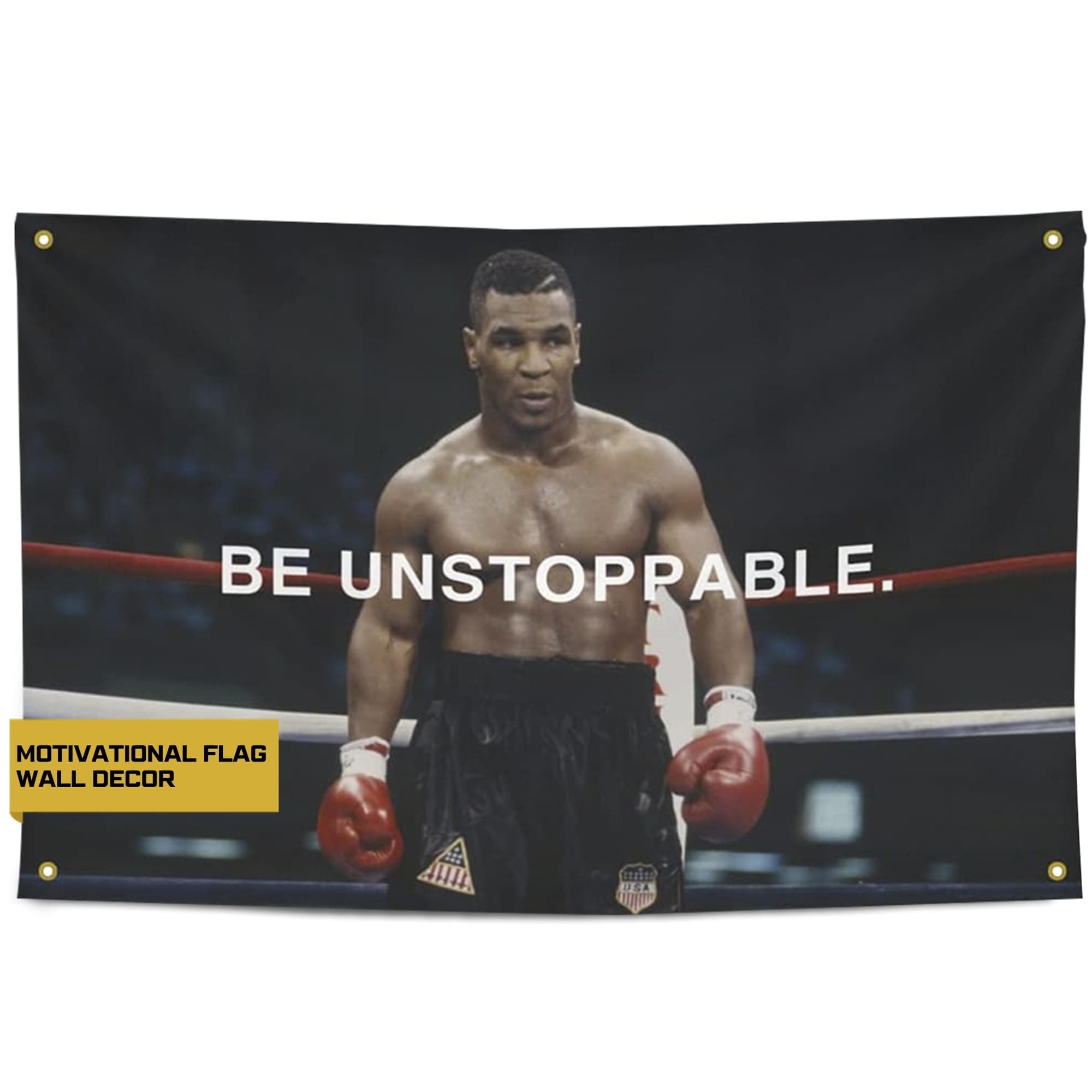 Be Unstoppable Motivational Gym Flag – Mike Tyson Poster – Discipline Banner for Gym, Dorm, Home Workout Space – Fitness Wall Decor – Durable Polyester, Double Stitched - 3x5 Feet