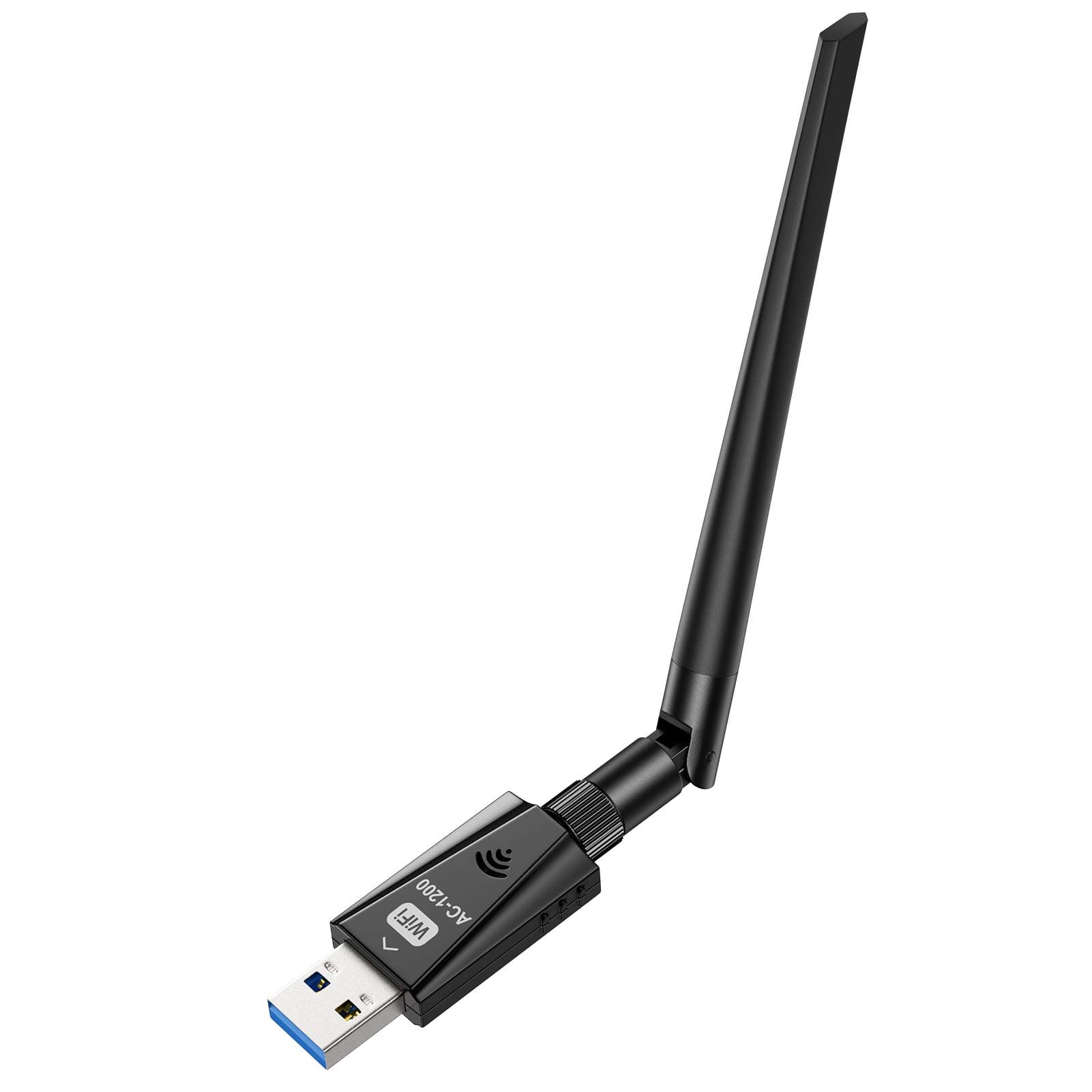 USB WiFi Adapter 1200Mbps Techkey Wireless Network Adapter USB 3.0 WiFi Dongle 802.11 ac with Dual Band 2.4GHz/300Mbps+5GHz/866Mbps 5dBi High Gain Antenna for Desktop Laptop Windows XP/7-10