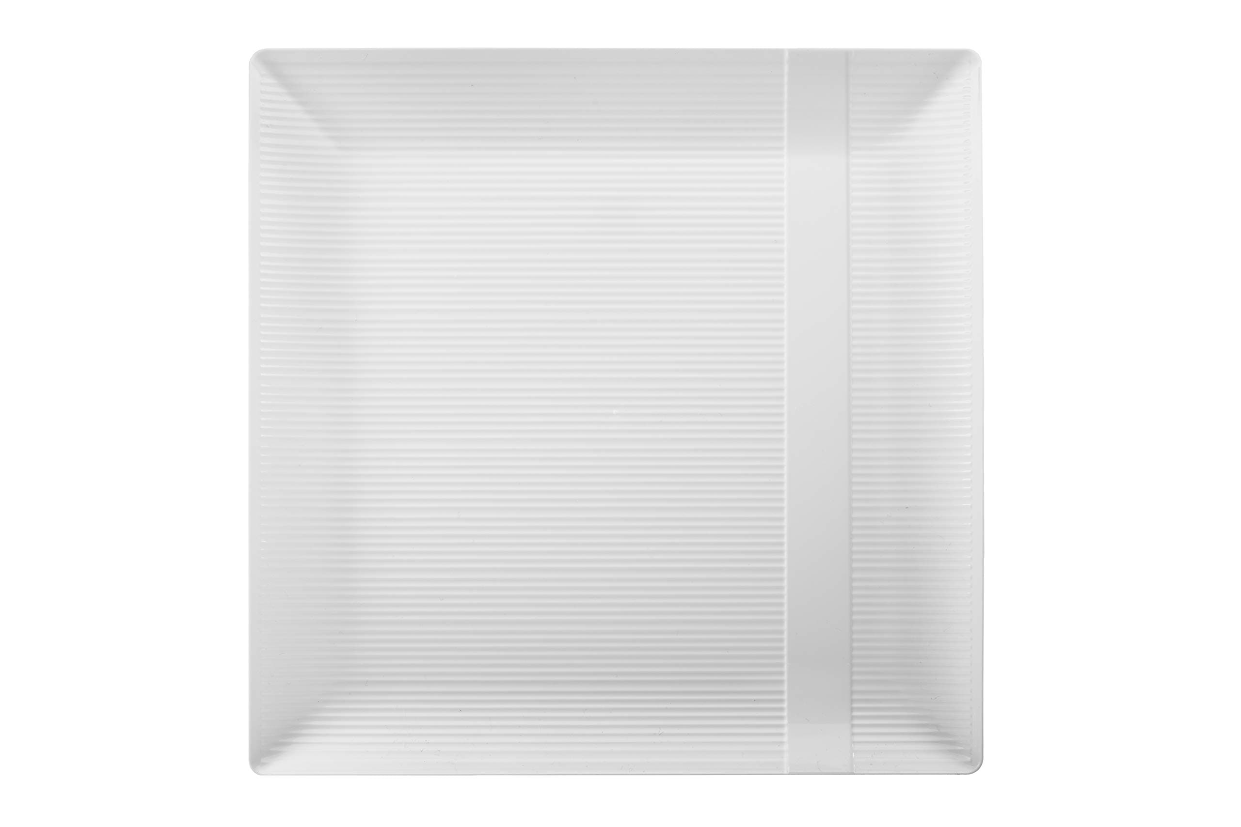 ExquisiteCrown Premium Heavy Duty Plastic Plates - Linear Squared (40 Pack) - Wedding China Like 9 Inch. na