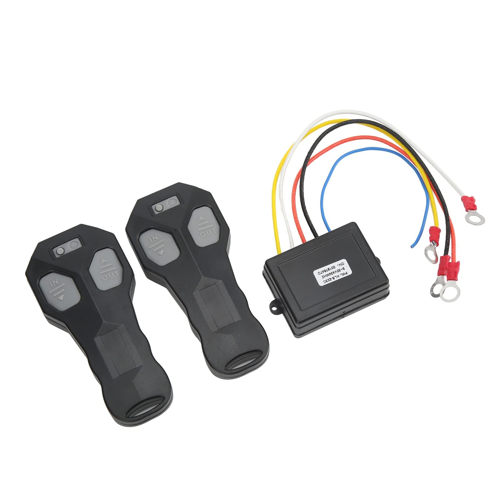 Wireless Winch Remote Control Kit, Universal 75ft Range Winch Controllers Sealing Rubber Button Portable for Vehicles