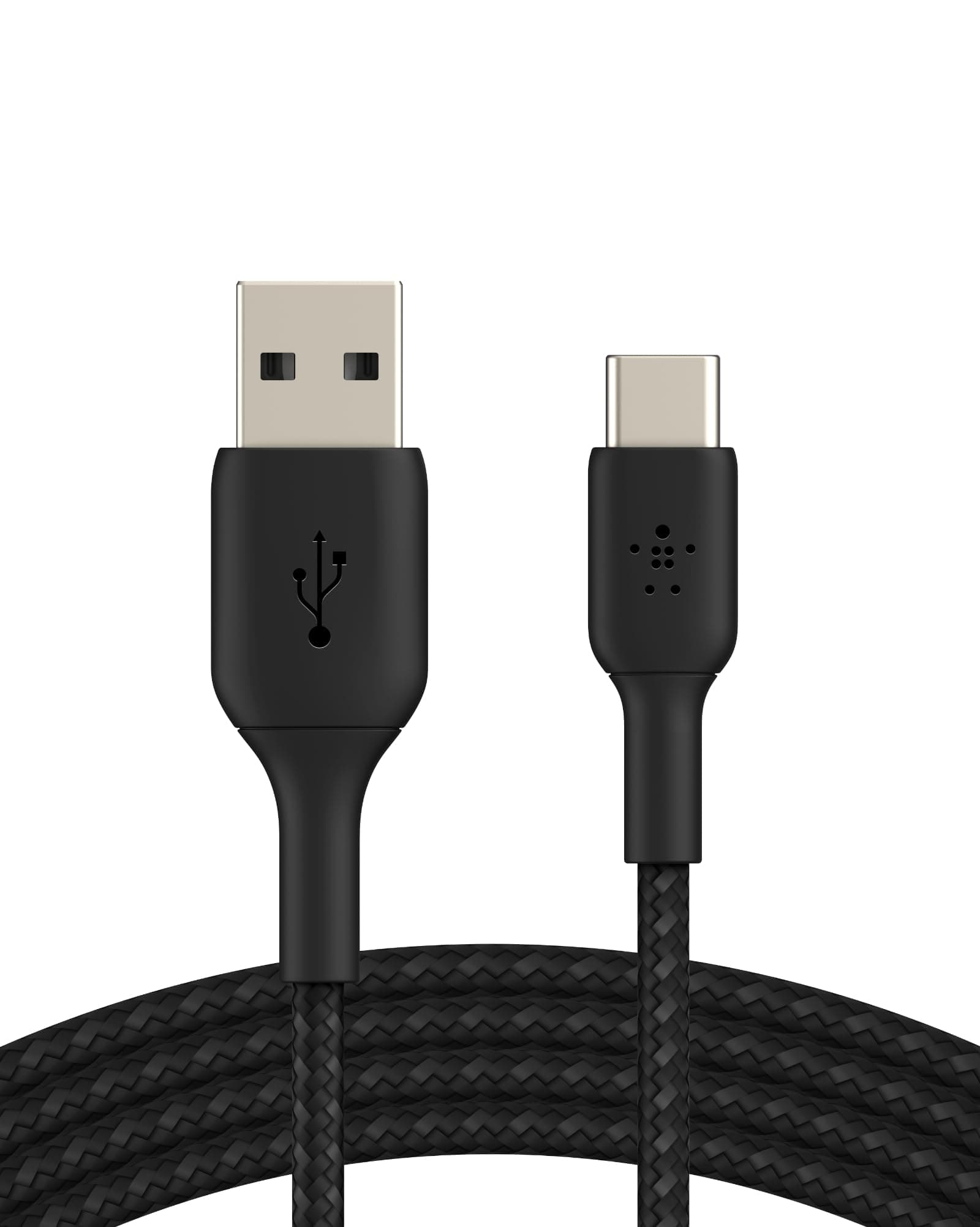 USB A to USB C Cable, 6.6ft, 15W - Type C Charger, iPhone Charger Cord, Soft, Braided, Flexible for iPhone 16 & 15, Galaxy S25, Pixel 9, iPad Pro, Airpods Pro, Switch & More - Black