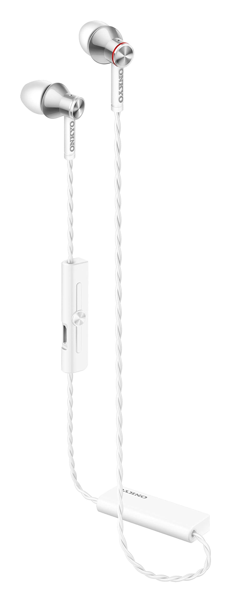 ONKYO Support for Bluetooth Connection with Microphone Wireless Inner Ear Headphones E200BT（W） (White) (Japan Domestic Model)