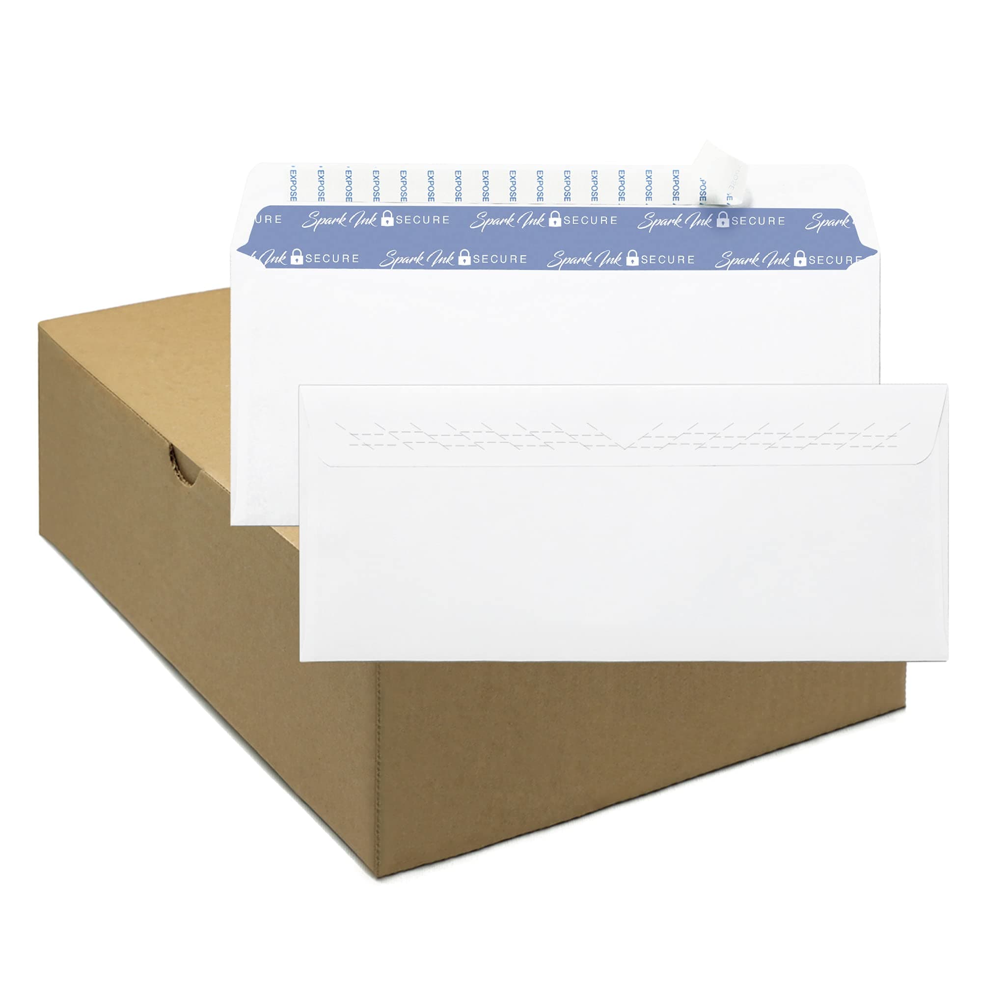 500 Count Security Envelopes No.10, Self-Seal, Plain Standard Size Business Envelopes 4-1/8 x 9-1/2 Inch, Self Stick Blank White Envelopes, Peel & Seal, Quality 24 lb Paper (Non-Window)