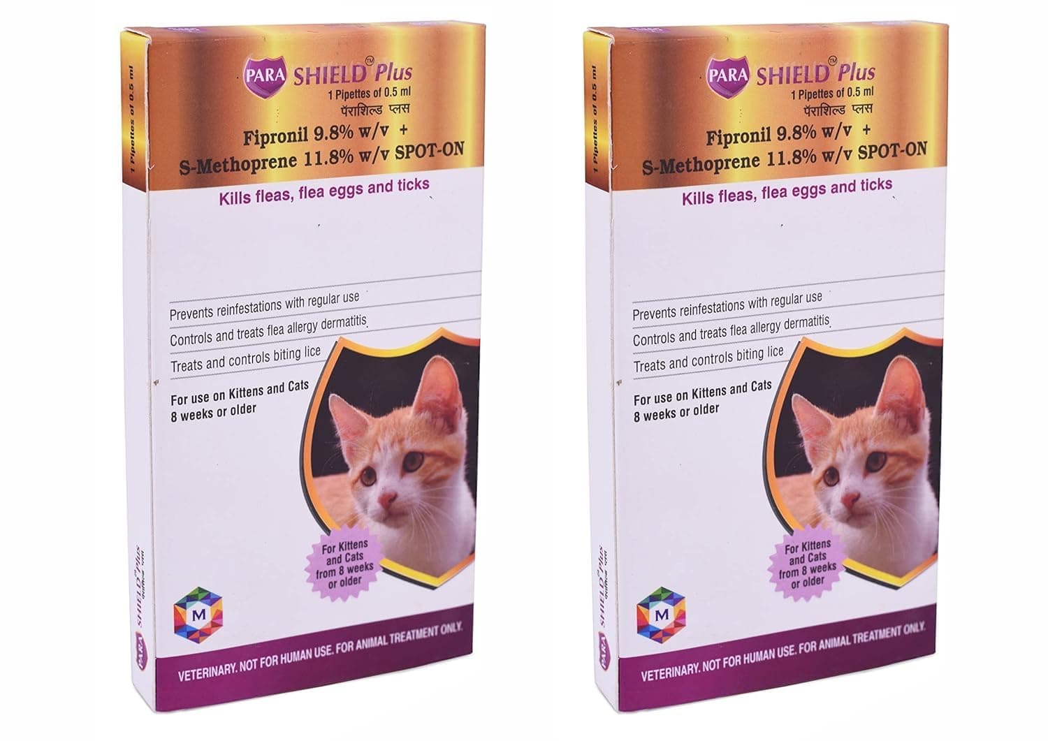 Parashield Plus Spot On Solution for Ticks and Fleas for Cat (Pack of 2)