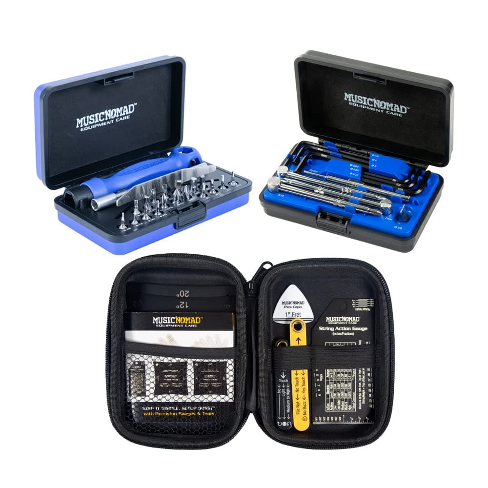 KEEP IT SIMPLE, SETUP (KISS)™ Starter Kit Bundle - 6 pc. Gauge Set, 26 pc. Guitar Tech Tool Set, 11 pc. Truss Rod Wrench Set (MN609)