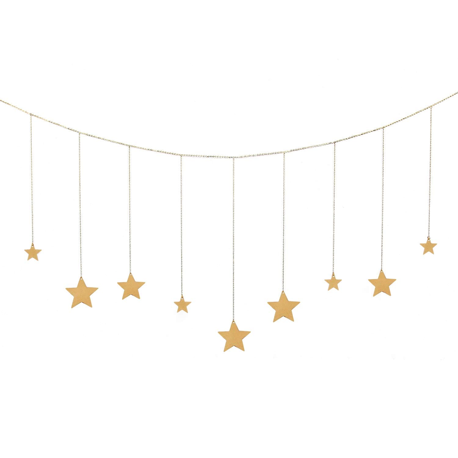 OCIOLI Stars Garland with Chains Boho Hanging Ornaments Art Room Decor for Wedding Home Office Nursery Room Dorm (Gold Stars)