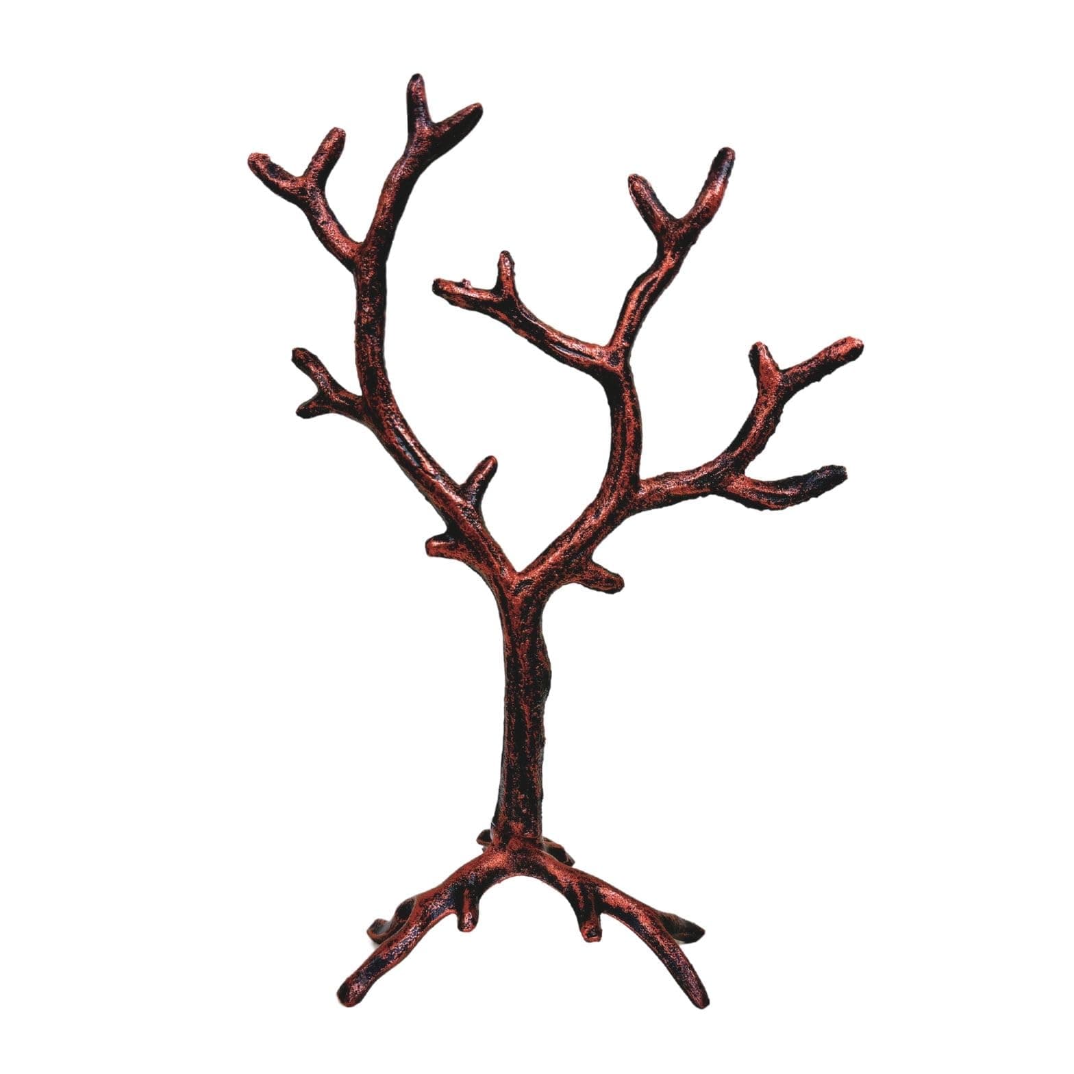 Solid Metal Jewelry Tree Display Stand / Decor Piece - Rustic Copper Finish