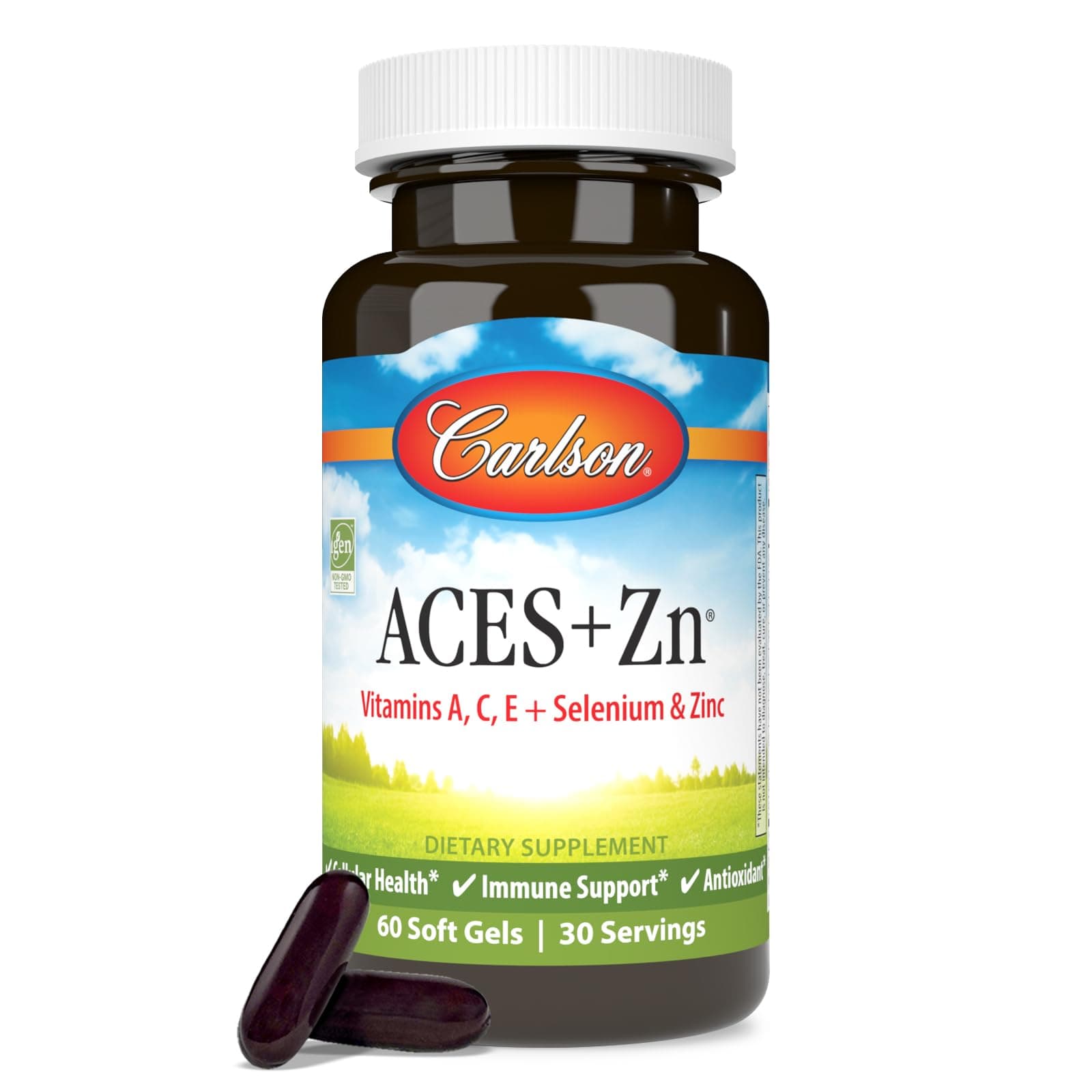 ACES + Zn, Vitamins A, C, E + Selenium & Zinc, Cellular Health & Immune Support, Antioxidant, 60 soft gels