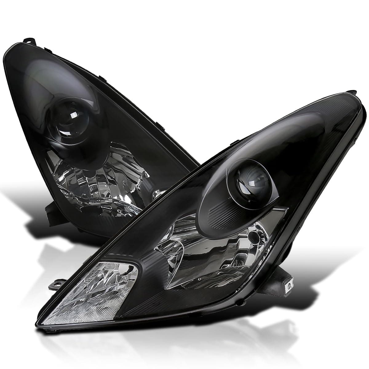 SPEC-D TUNING Black Projector Headlights Compatible with 2000-2005 Toyota Celica, Left + Right Pair Headlamps Assembly