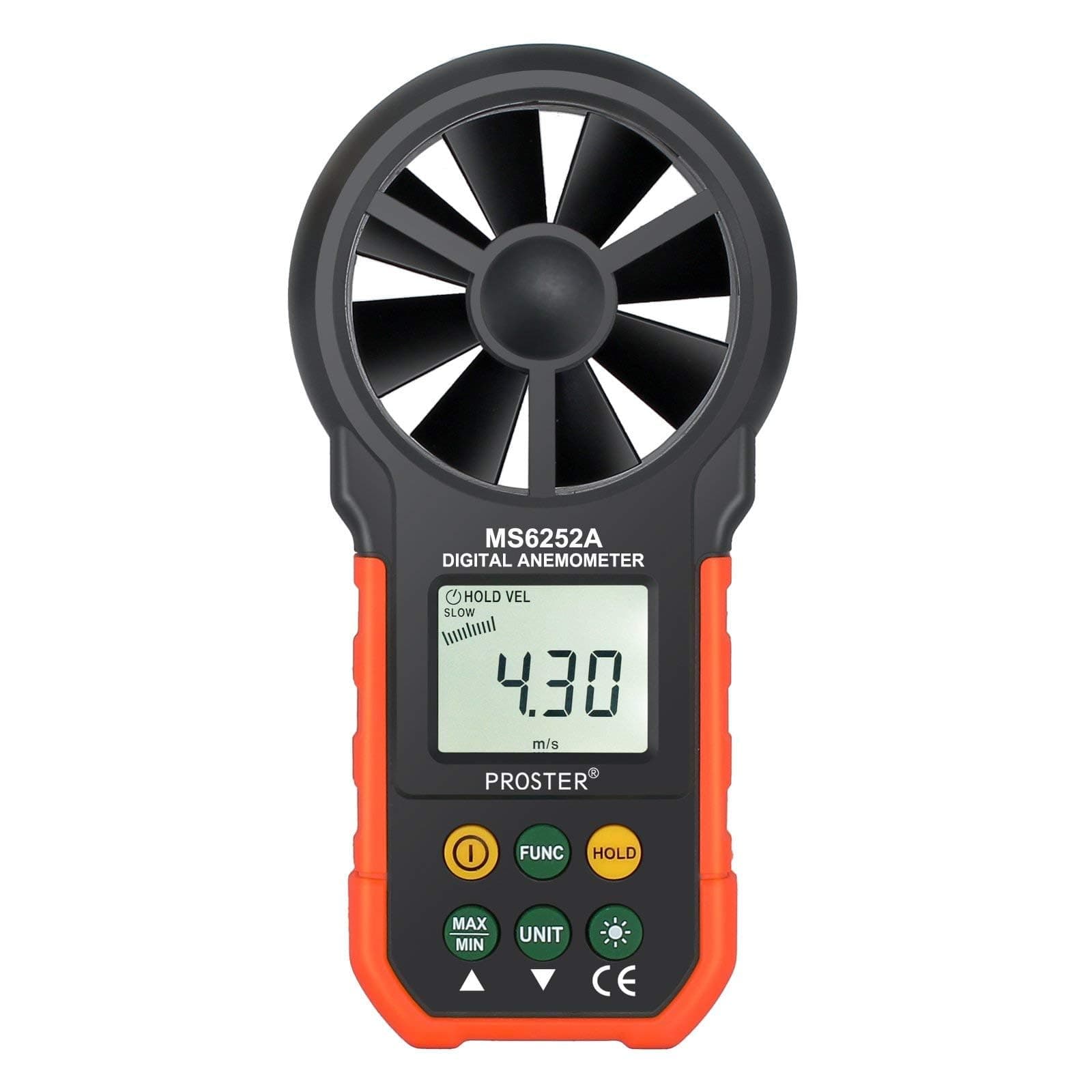 Proster Handheld Anemometer Portable Wind Speed Meter CFM Meter Wind Gauges Air Flow Thermometer with LCD Backlight for Weather Data Collection Outdoors Sailing Surfing Fishing