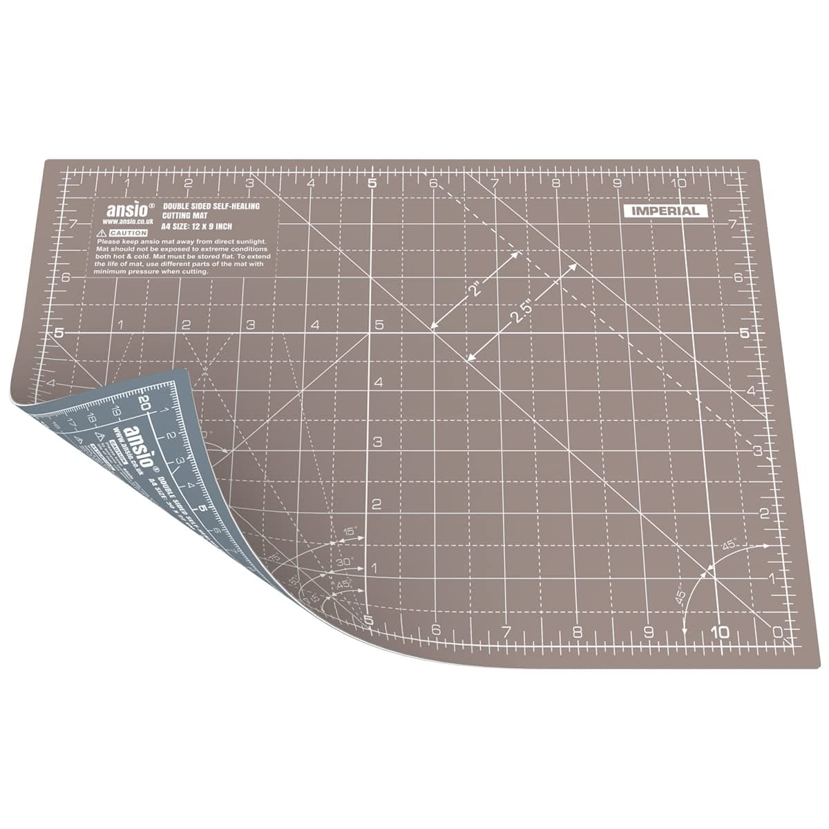 ANSIO A4 Craft Cutting Mat -  Brown/Grey